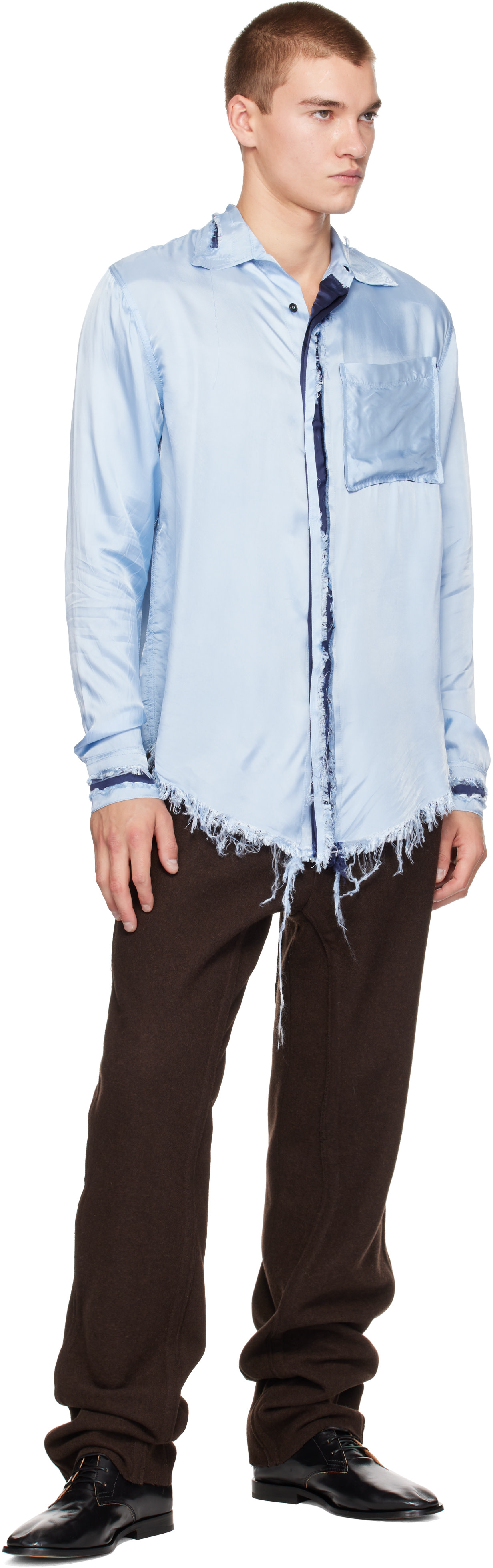 Edward Cuming - Pantalon brun à bords bruts