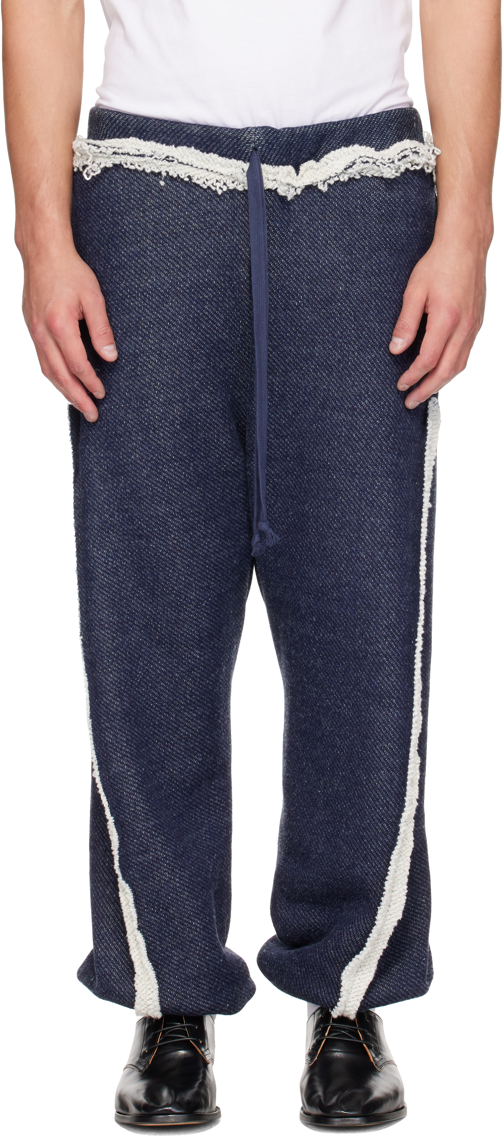 Edward Cuming - Navy Twisted Track Pants