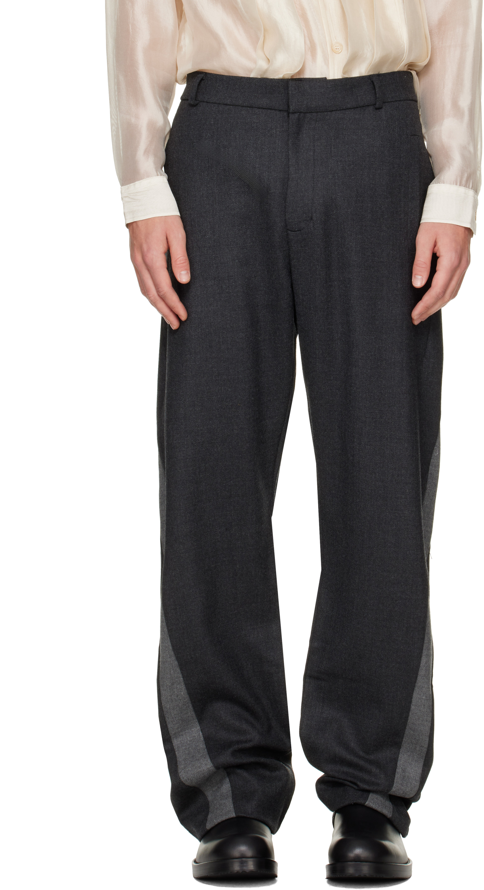 Edward Cuming - Gray Twisted Tailored Trousers