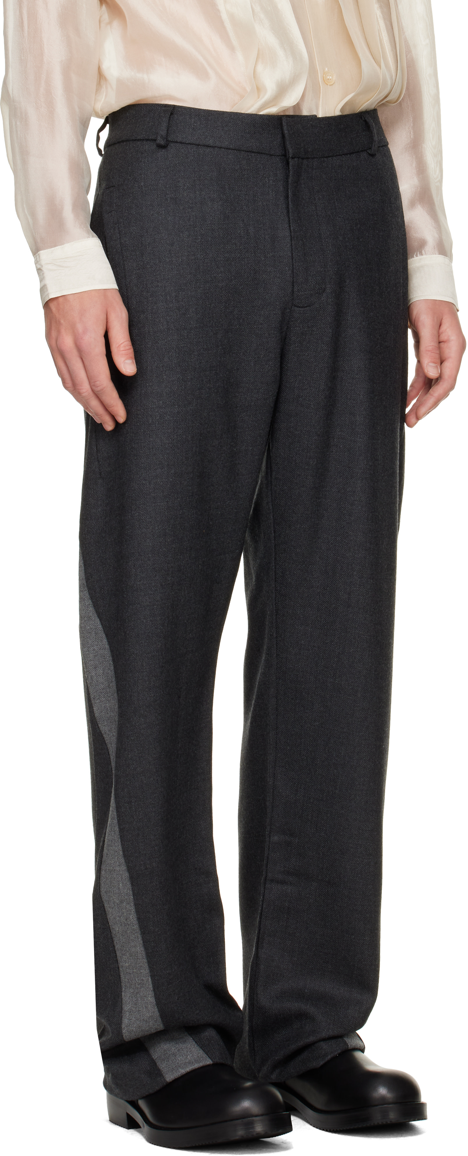 Edward Cuming - Gray Twisted Tailored Trousers