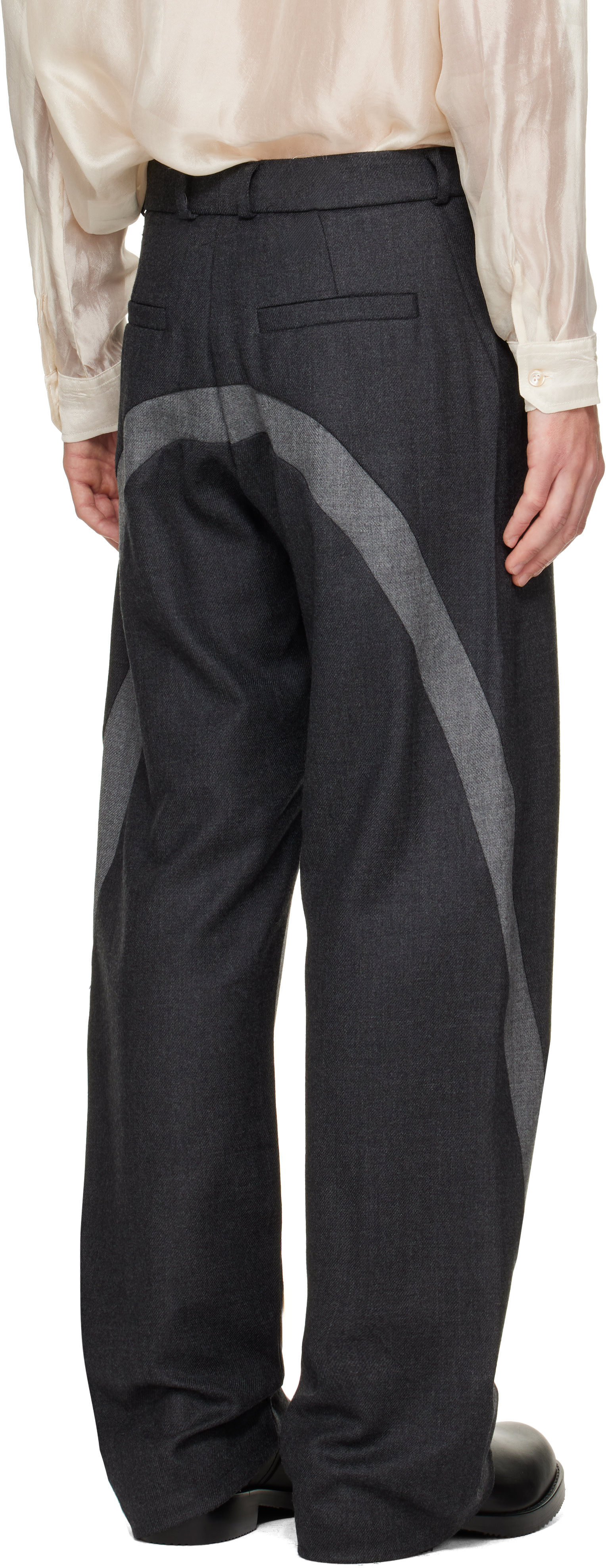 Edward Cuming - Gray Twisted Tailored Trousers
