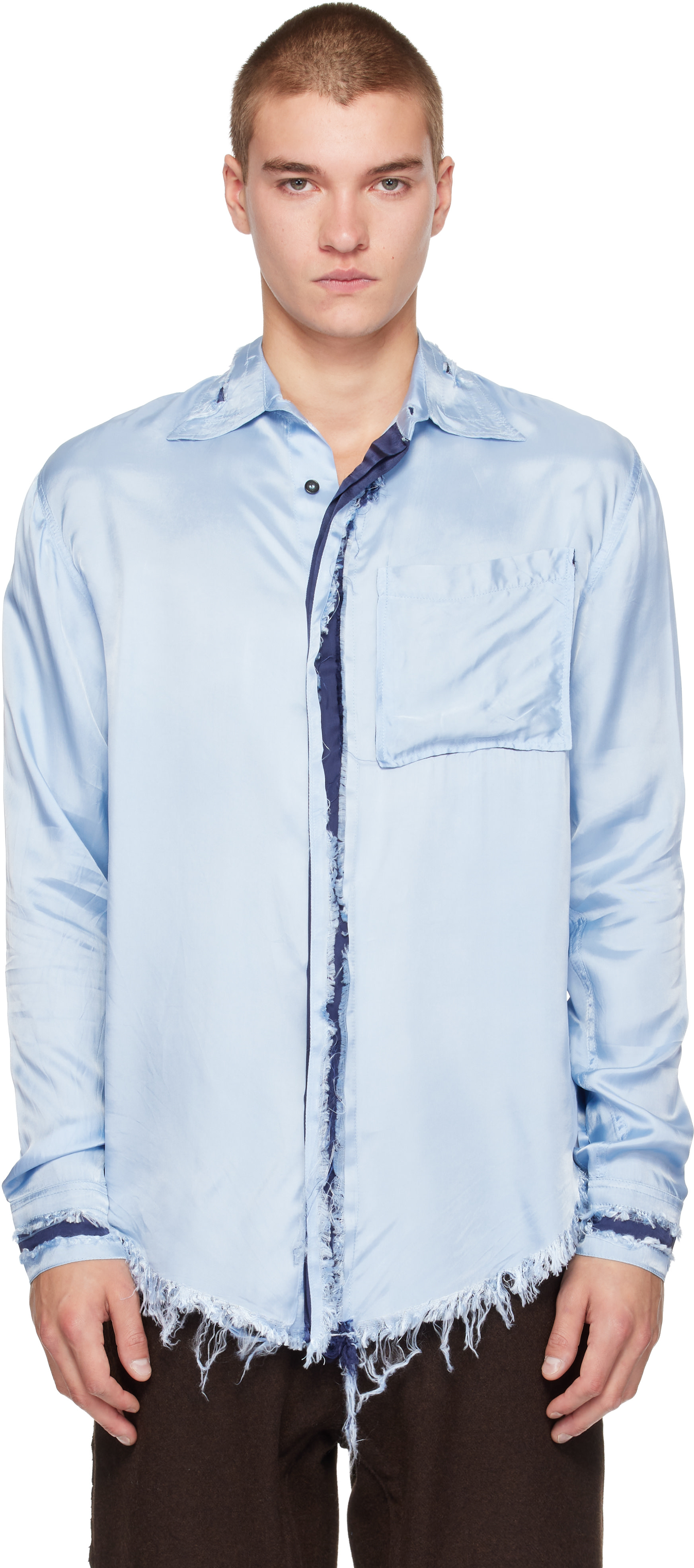 Edward Cuming - Chemise Simple Scratch bleue