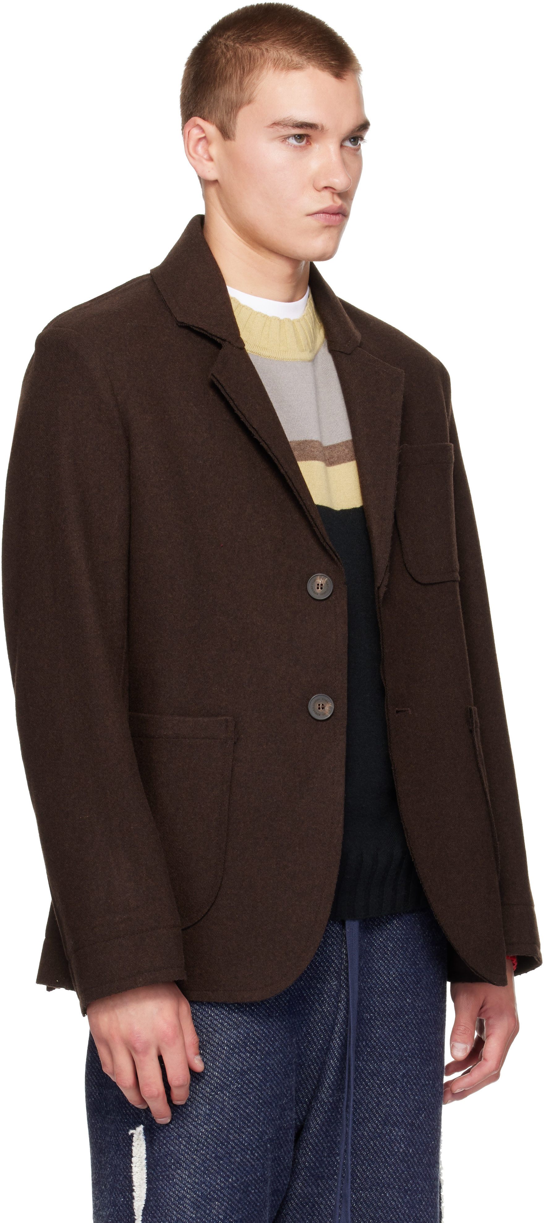 Edward Cuming - Brown Raw Soft Blazer