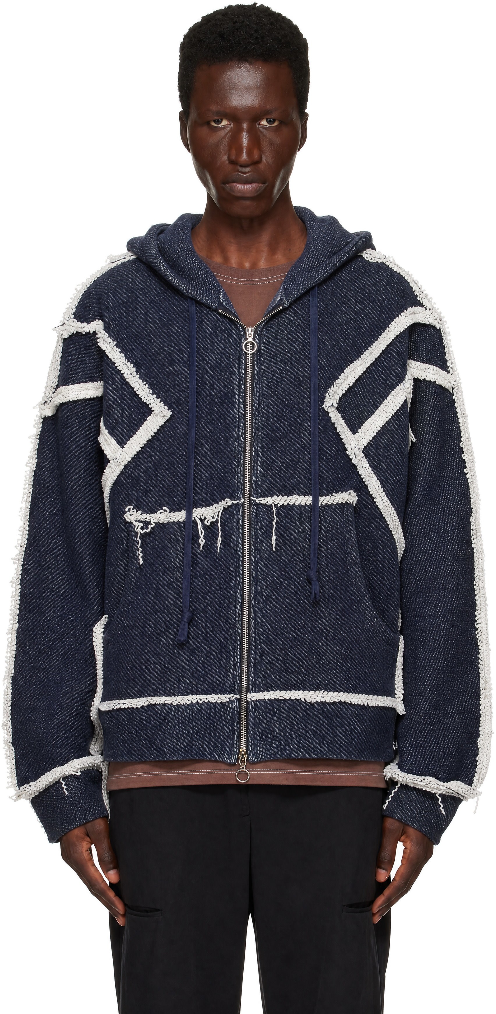 Edward Cuming - Pull à capuche Flex bleu marine