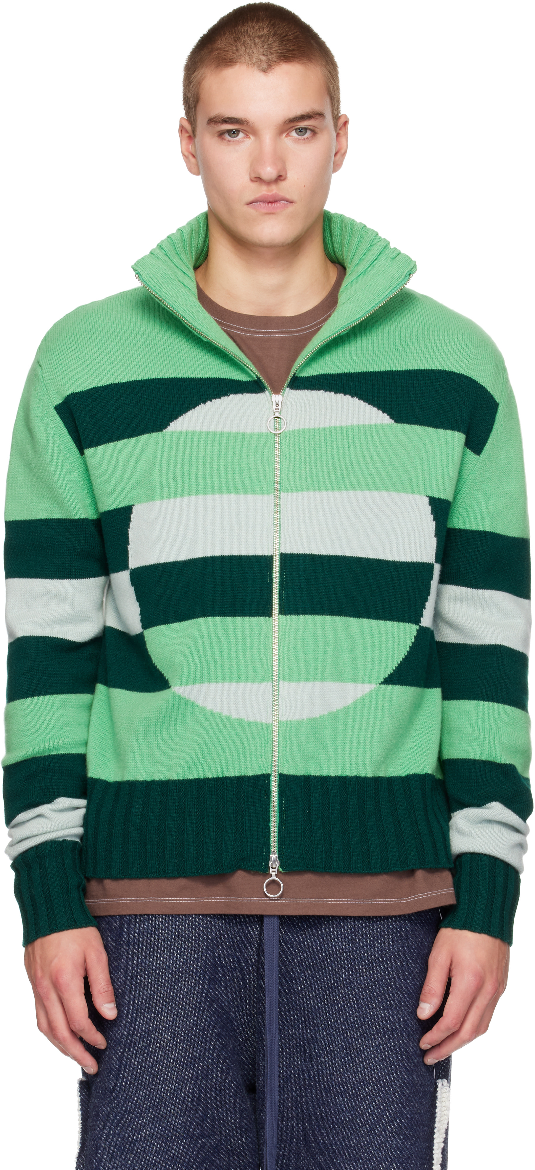 Edward Cuming - Green Optical Vortex Window Sweater