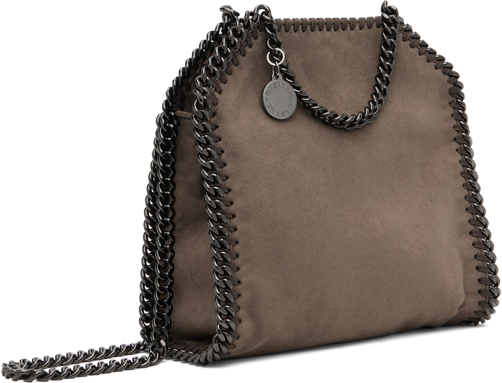 Stella McCartney: Taupe Falabella Tiny Bag | SSENSE