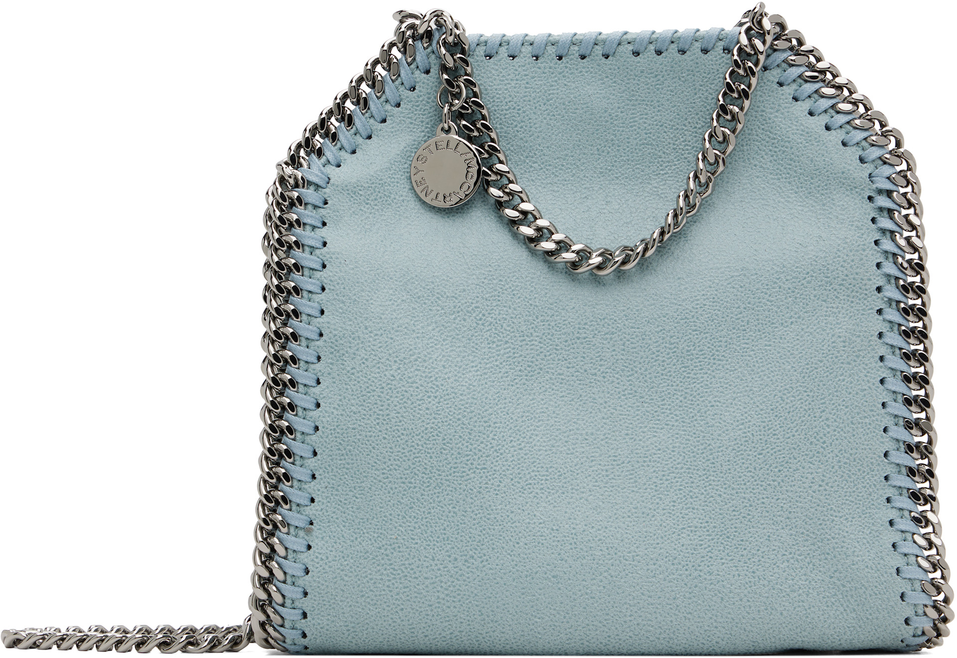 Stella McCartney: Blue Falabella Tiny Shoulder Bag | SSENSE