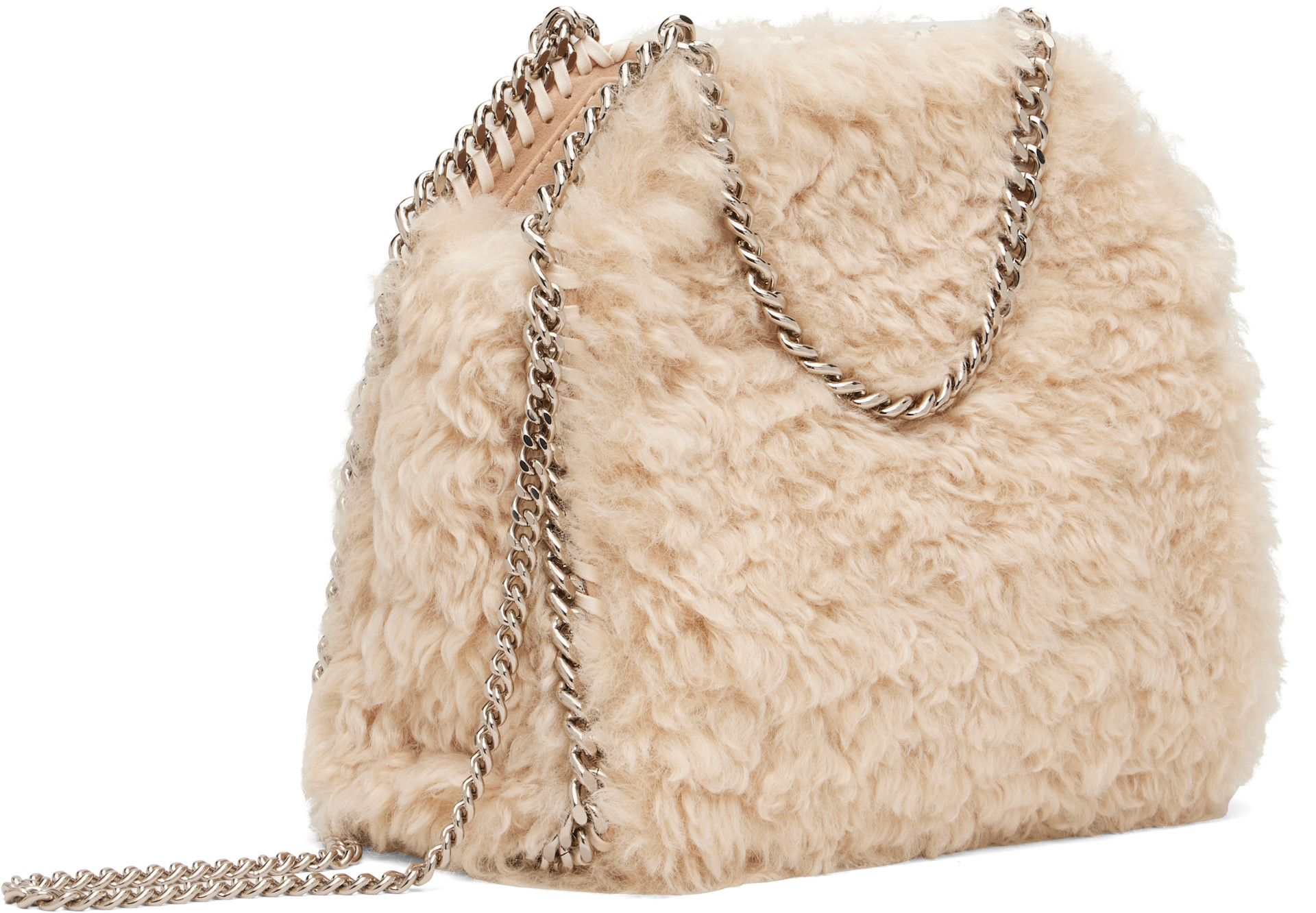 Stella McCartney: ベージュ ミニ Falabella ショルダーバッグ 