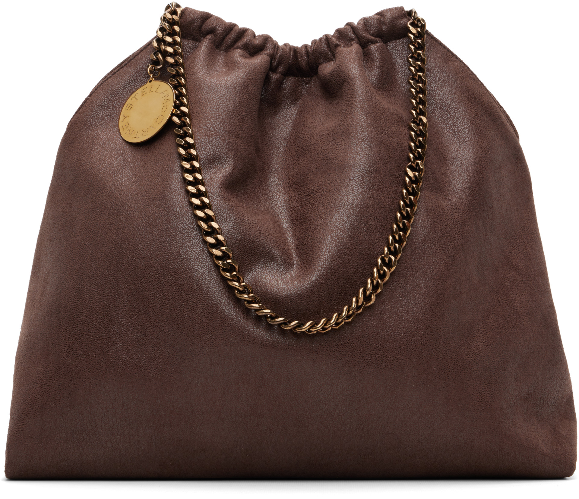 Stella McCartney - Brown Falabella Medium Drawstring Bag