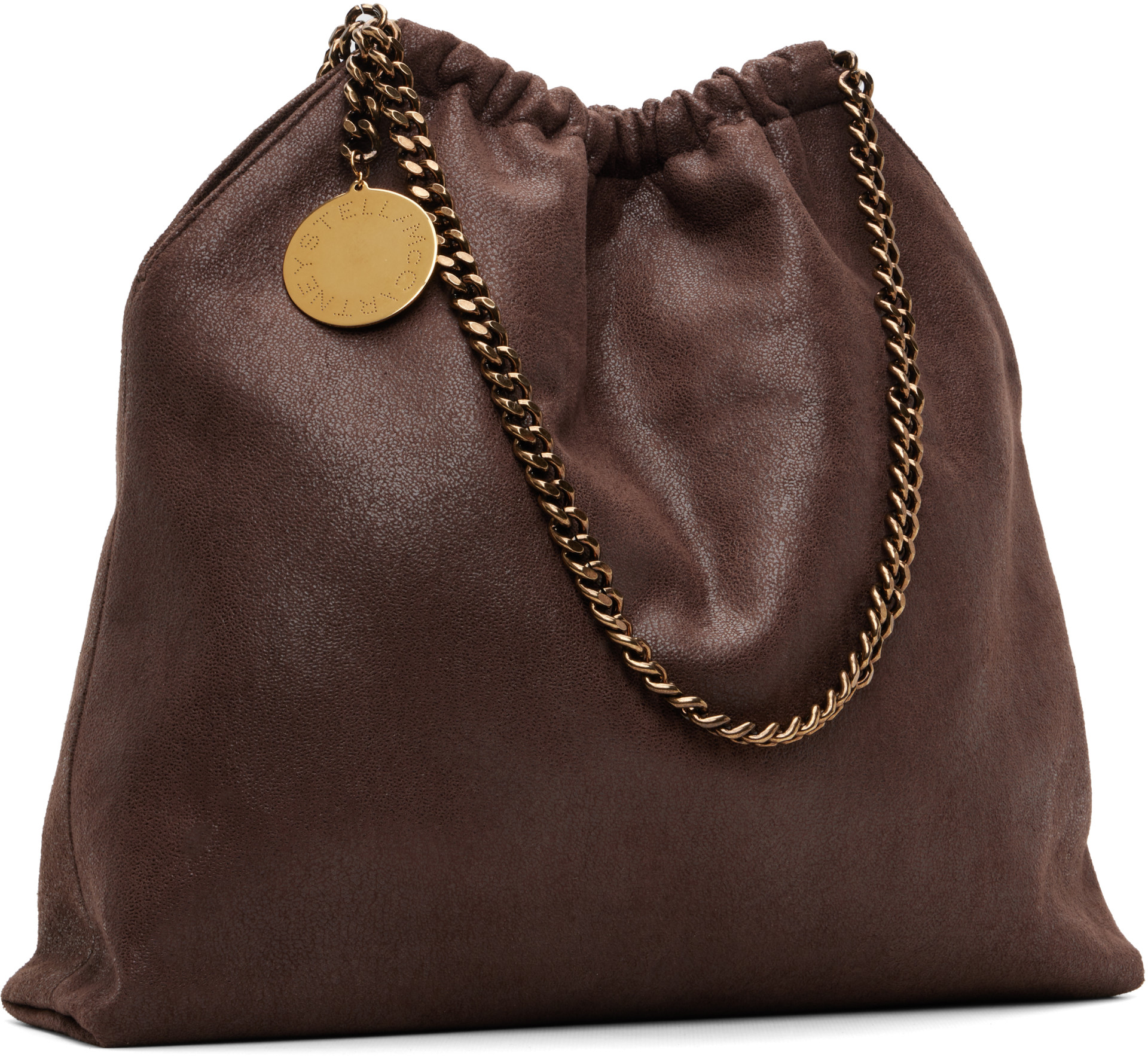 Stella McCartney - Brown Falabella Medium Drawstring Bag