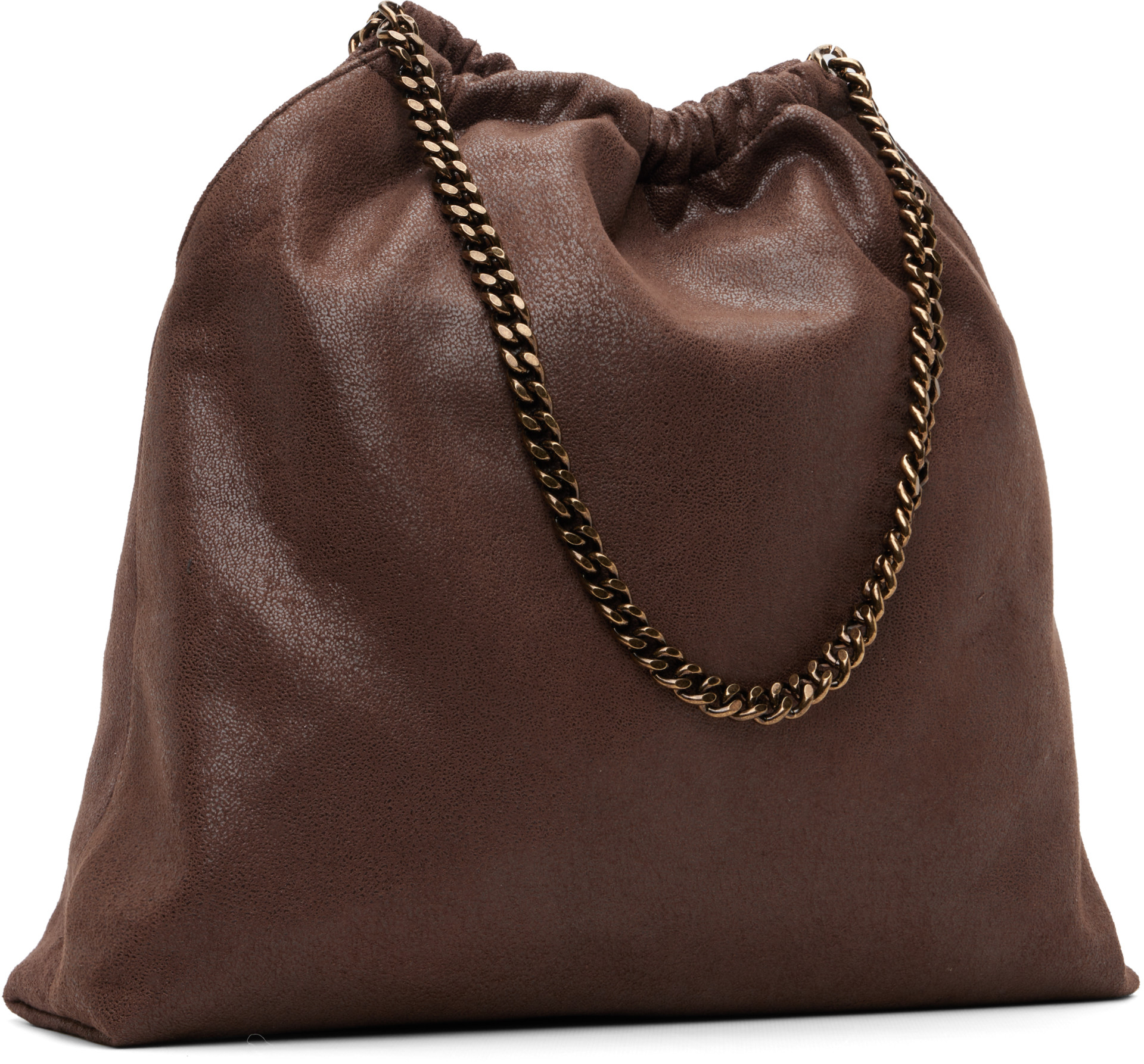 Stella McCartney - Brown Falabella Medium Drawstring Bag