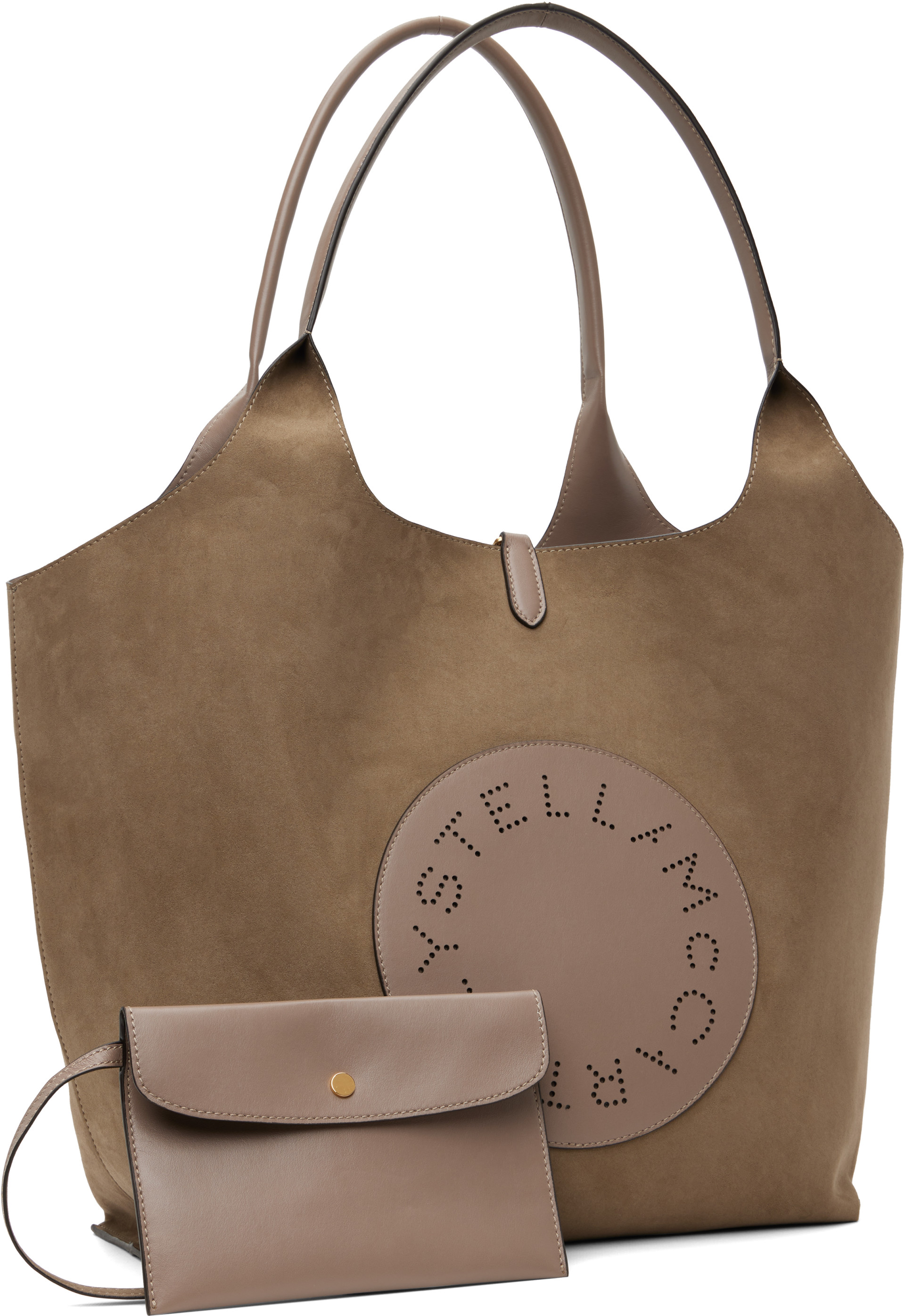 Stella McCartney - Cabas réversible kaki à logo