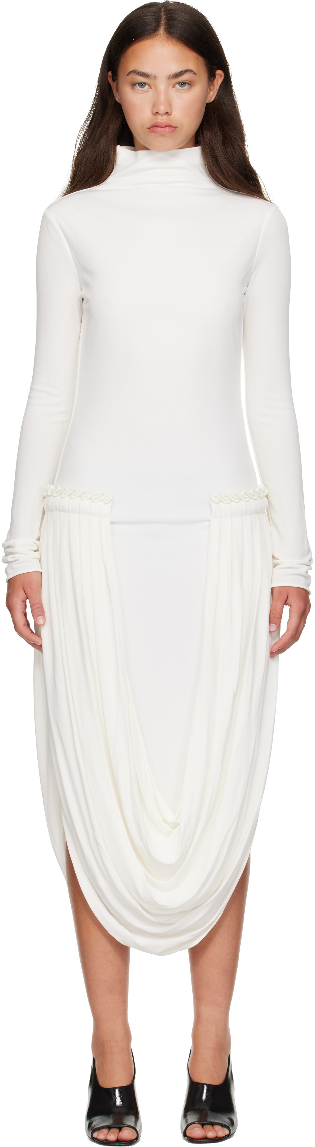 Stella McCartney - Robe midi drapée blanche