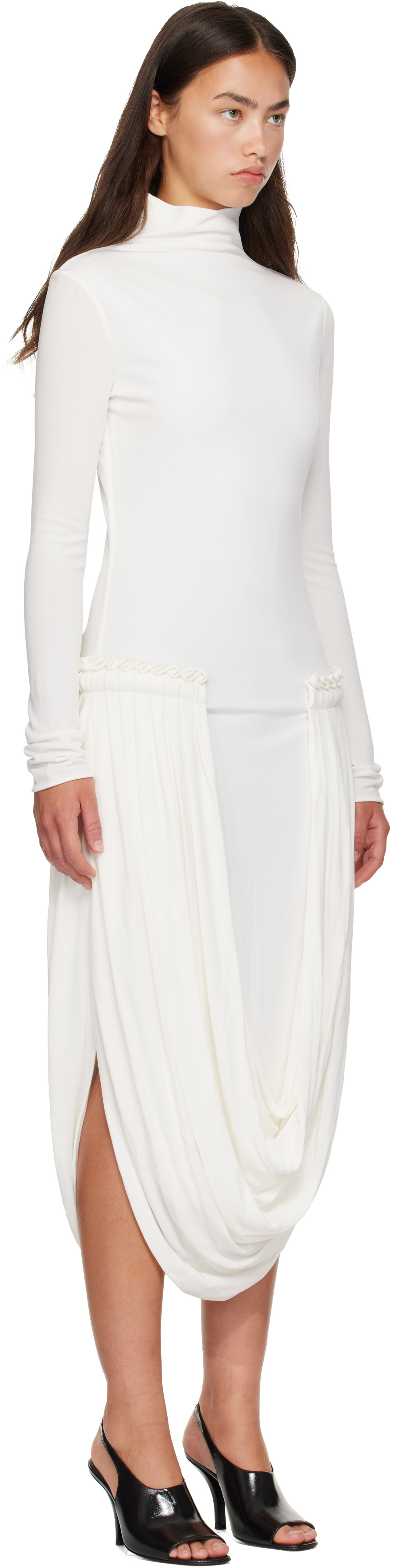 Stella McCartney - Robe midi drapée blanche