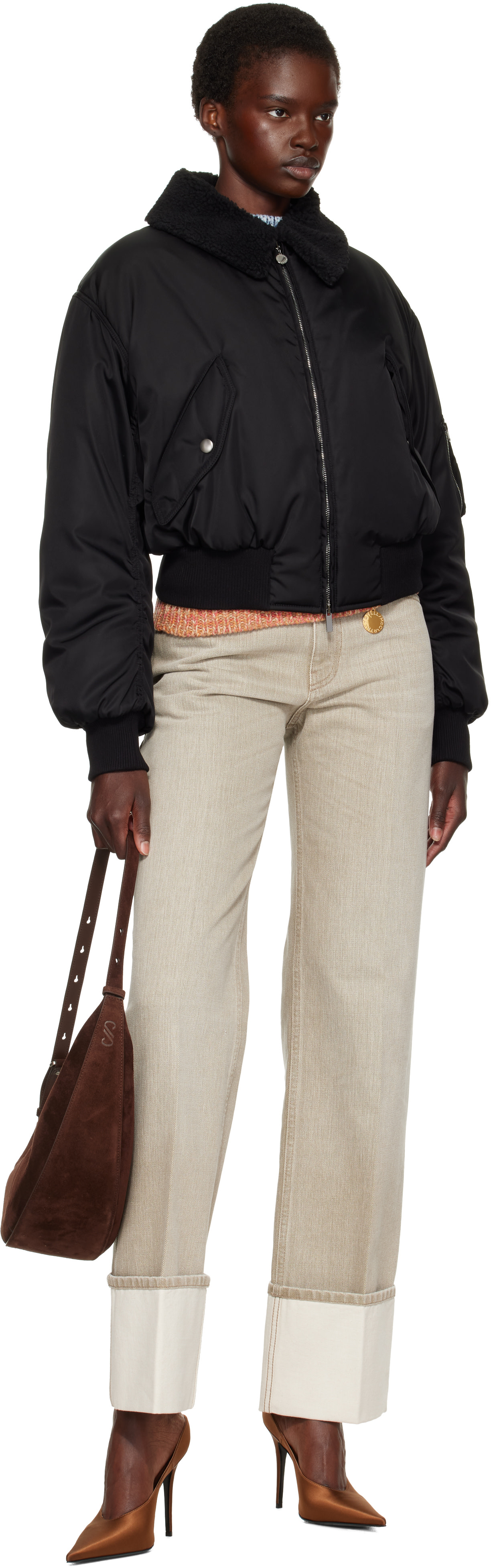 Stella McCartney - Black Collared Bomber Jacket