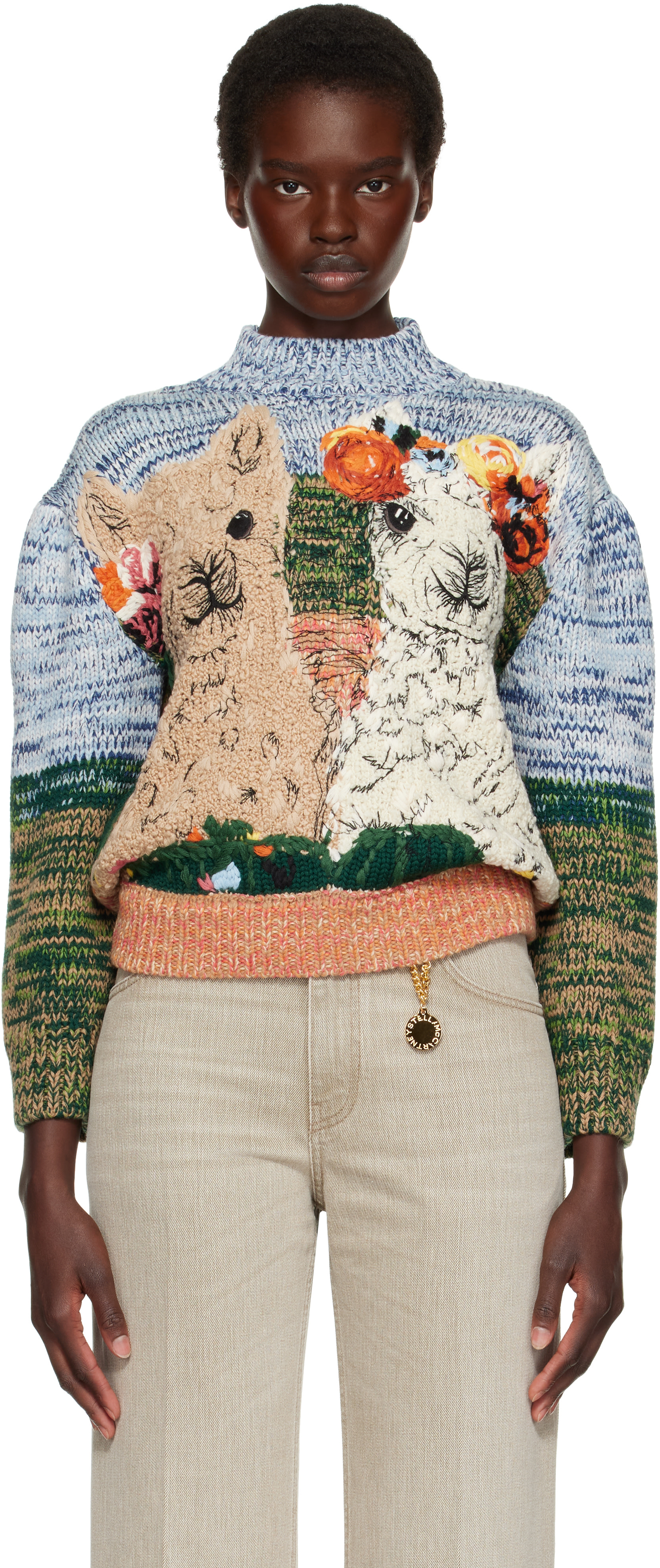 Stella McCartney: Multicolor Alpaca Jacquard Knit Sweater | SSENSE