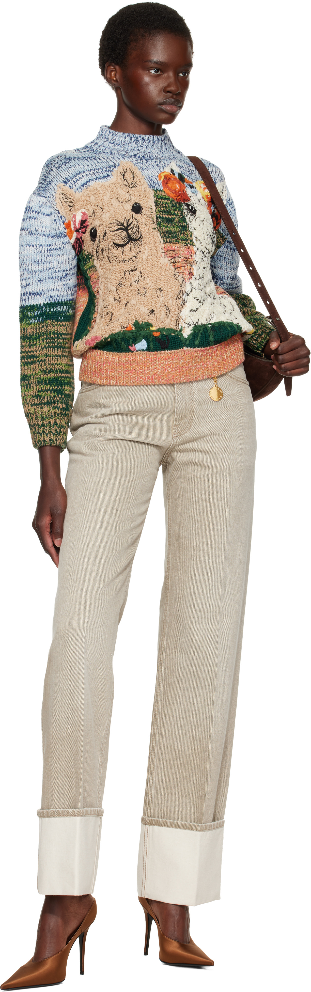 Stella McCartney: Multicolor Alpaca Jacquard Knit Sweater | SSENSE