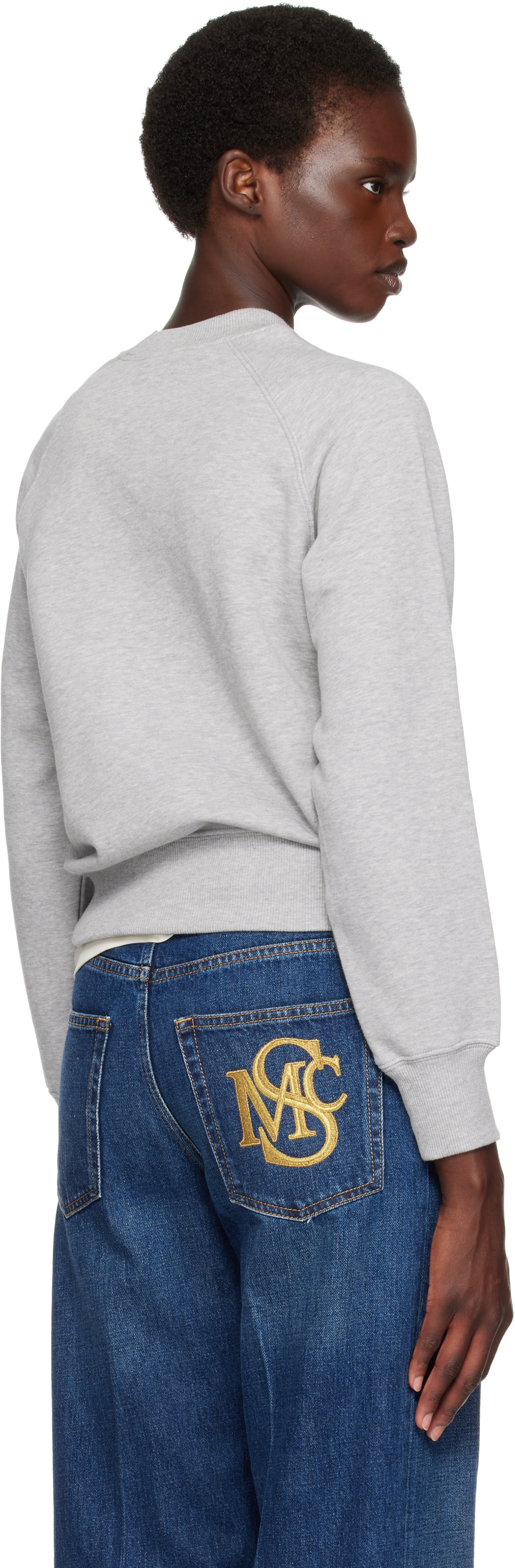 Stella McCartney - Pull molletonné gris à image de cheval de style aquarelle
