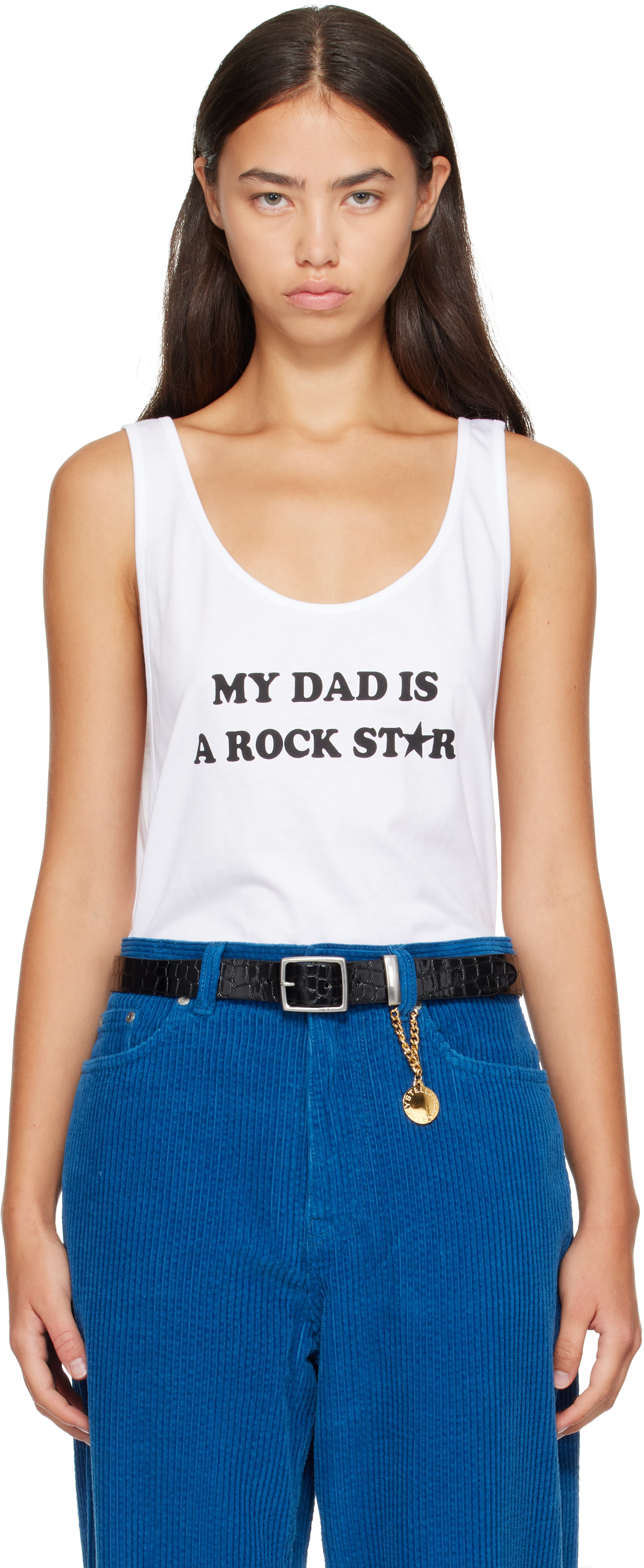 Stella McCartney: ホワイト 'My Dad Is A Rockstar' タンクトップ