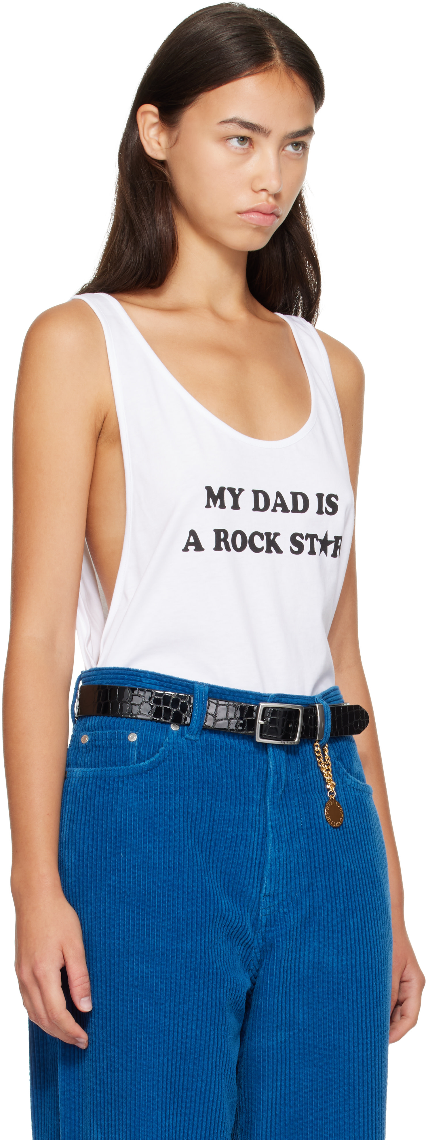 Stella McCartney: ホワイト 'My Dad Is A Rockstar' タンクトップ