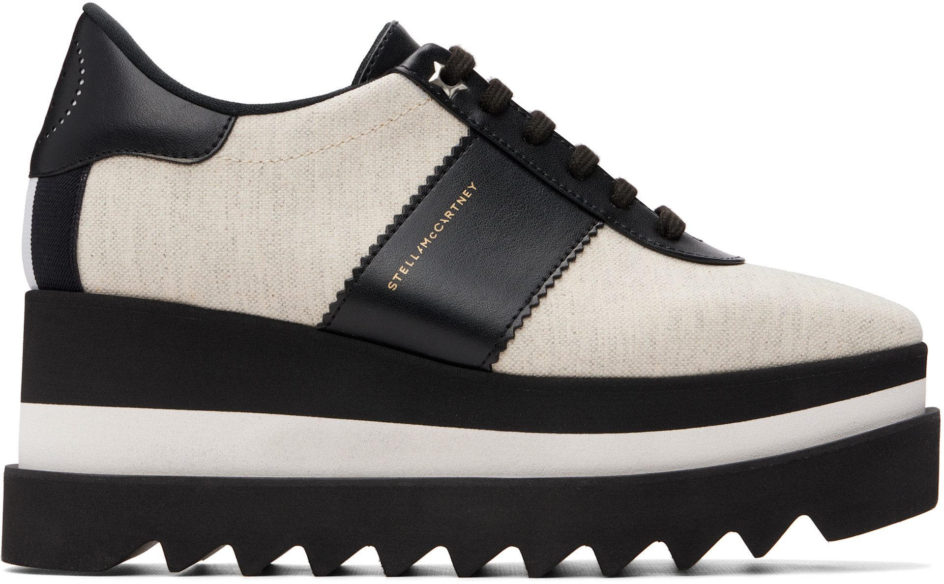Stella McCartney: Black & Off-White Sneakelyse Canvas Derbys | SSENSE