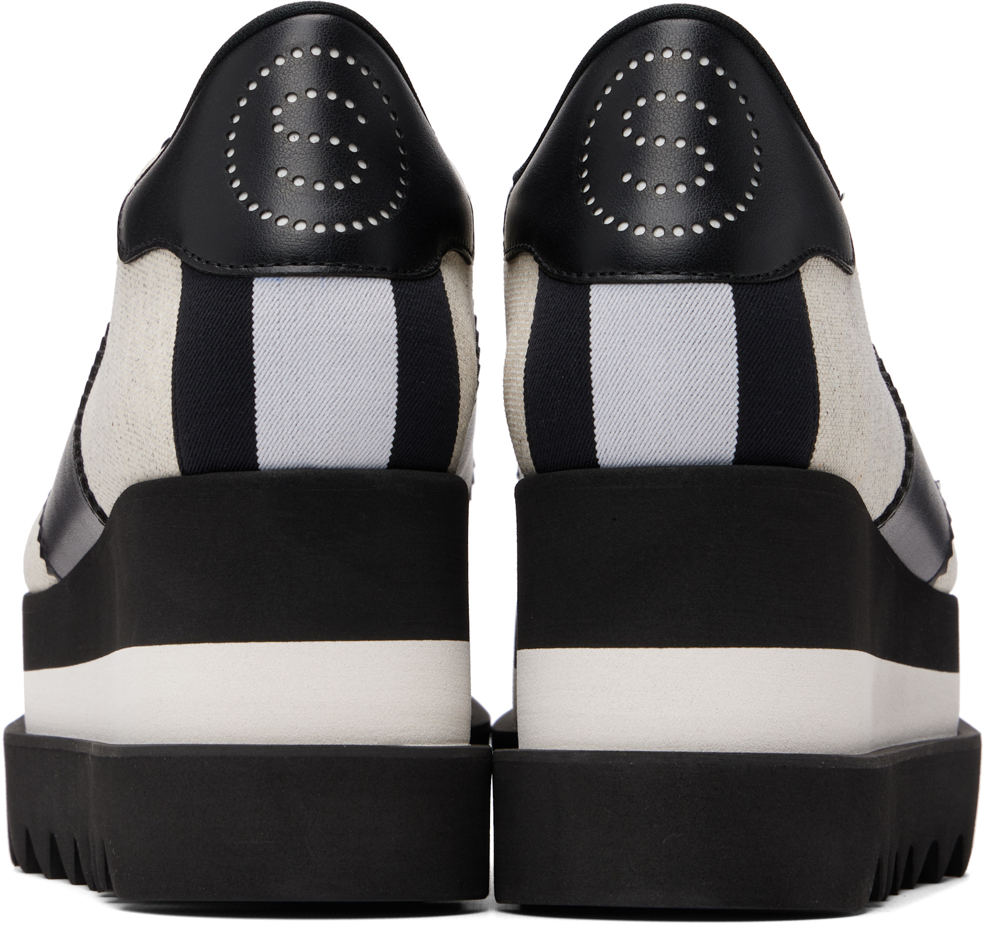 Stella McCartney: Black & Off-White Sneakelyse Canvas Derbys | SSENSE