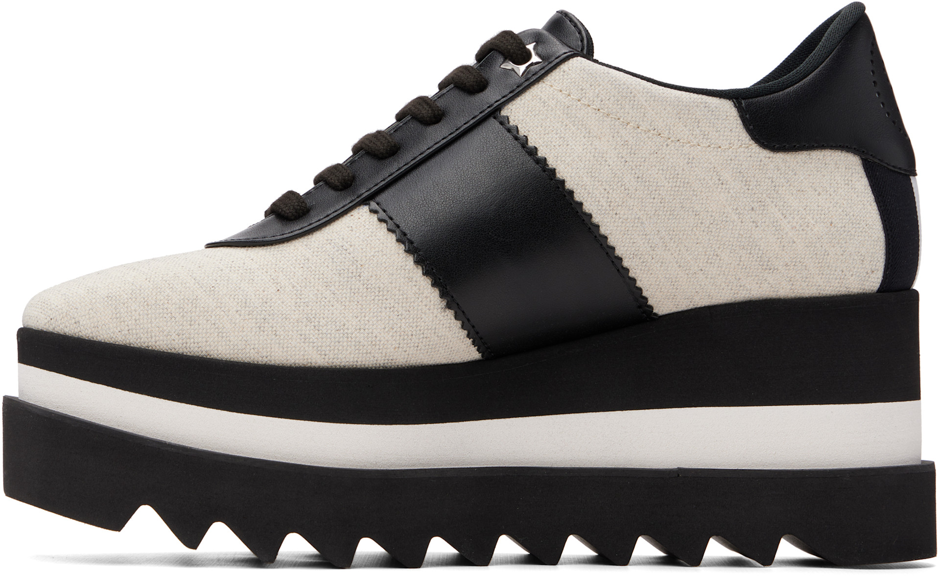 Stella McCartney: Black & Off-White Sneakelyse Canvas Derbys | SSENSE