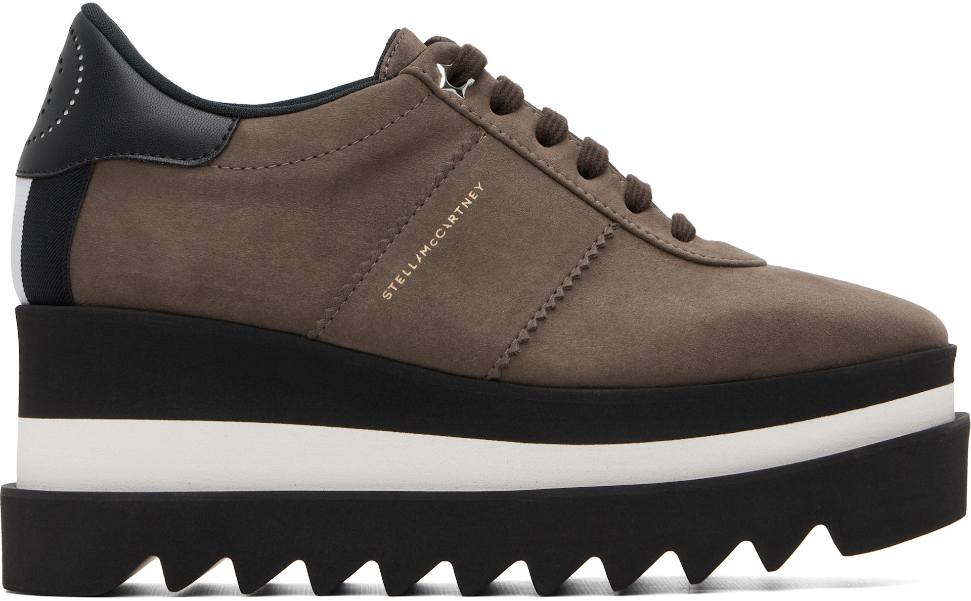 Stella McCartney - Baskets Sneak-Elyse taupes à plateforme