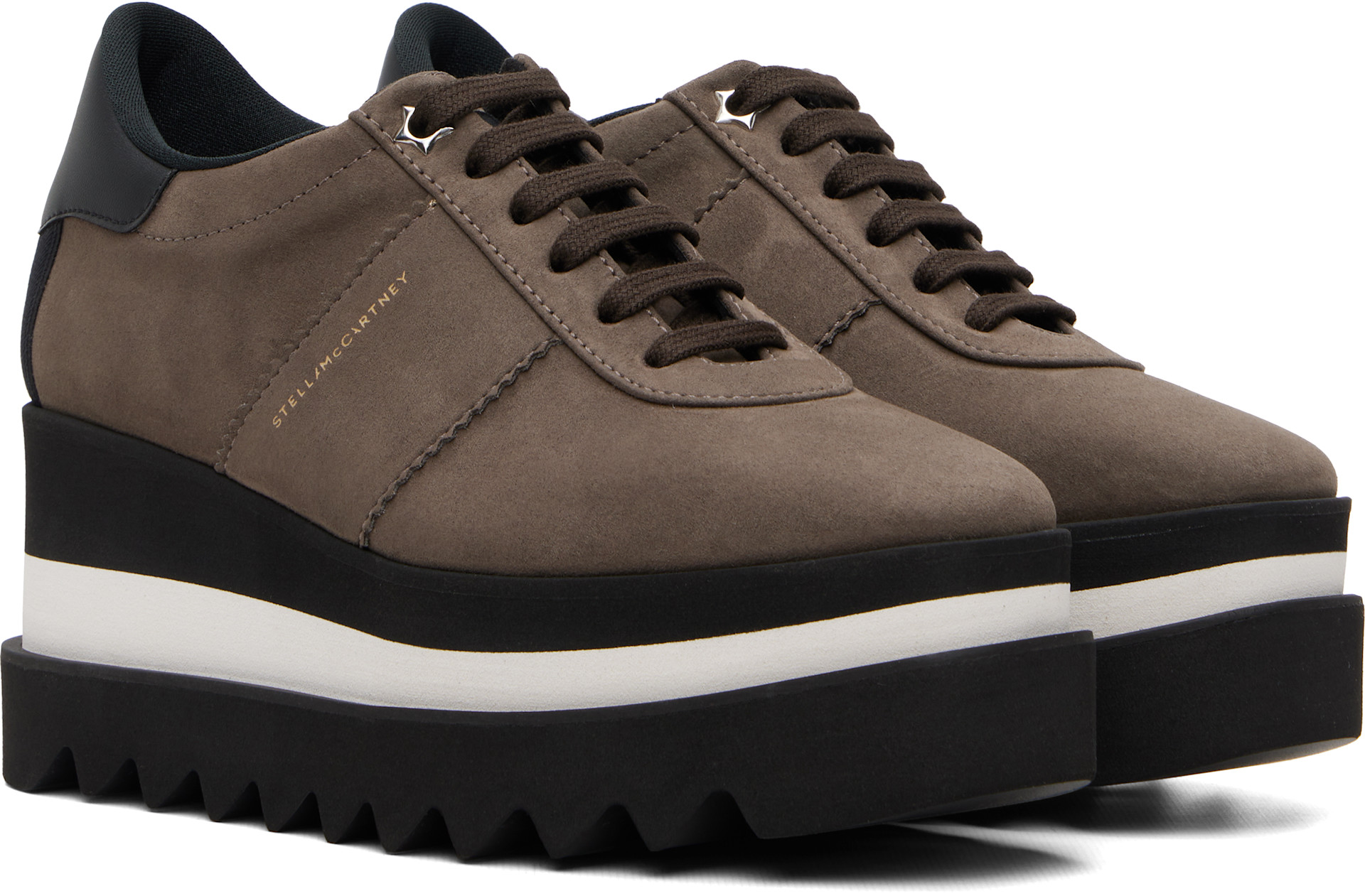 Stella McCartney - Baskets Sneak-Elyse taupes à plateforme