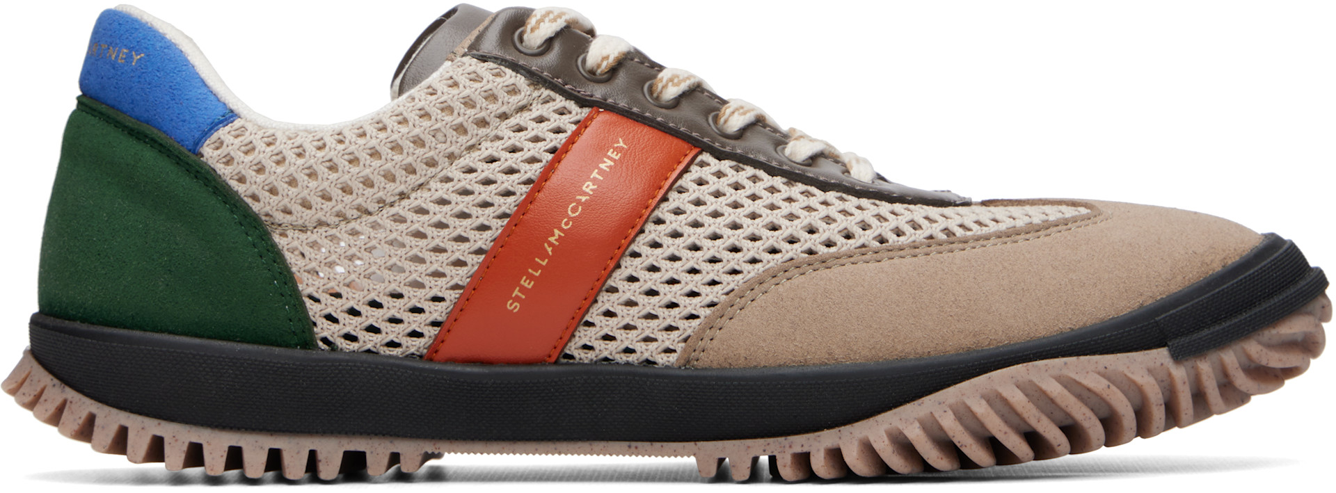 Stella McCartney: ベージュ Alter Suede & Alter Mat メッシュ