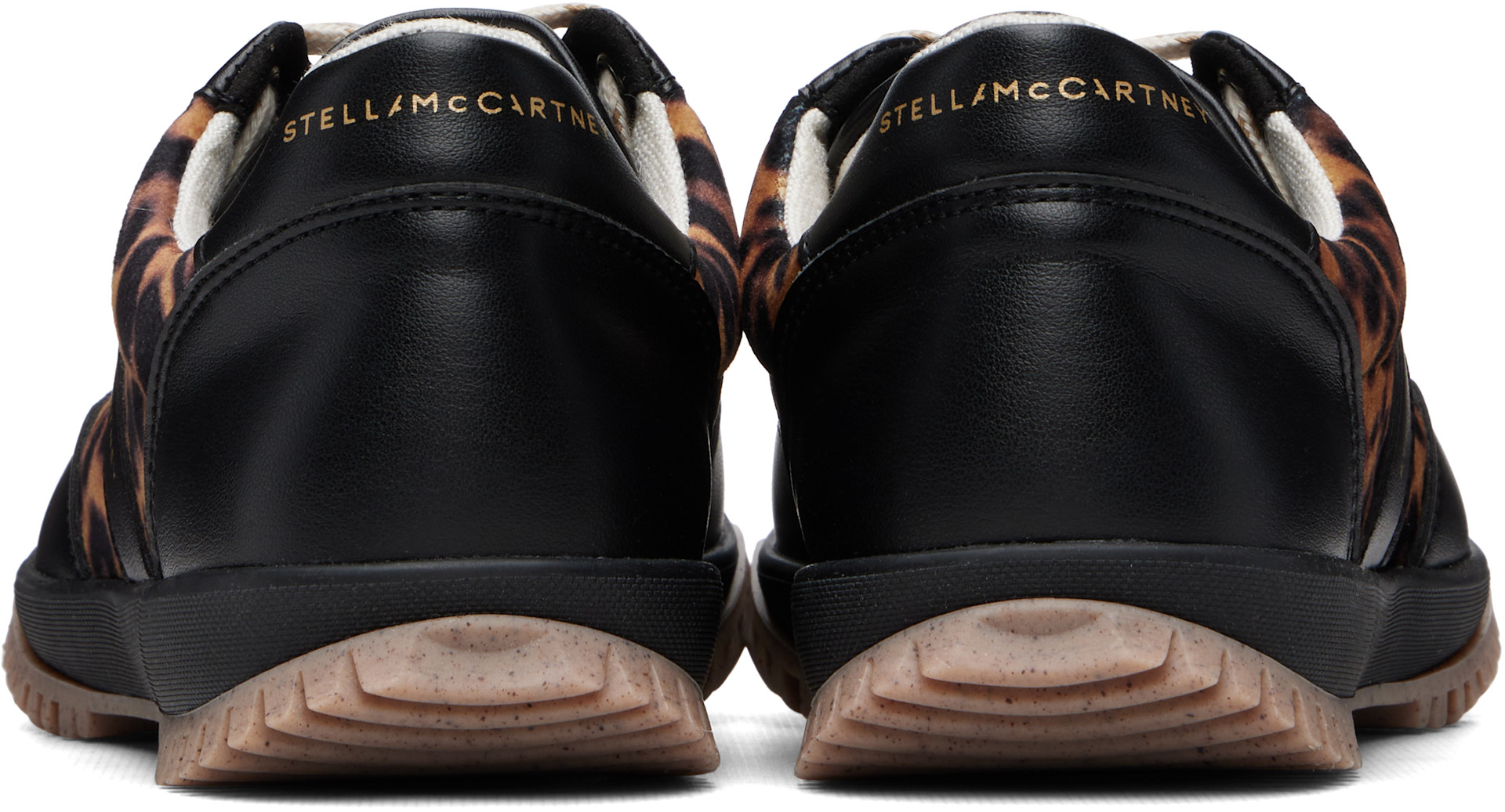 Stella McCartney: Black & Beige Leopard Velvet Sneakers | SSENSE