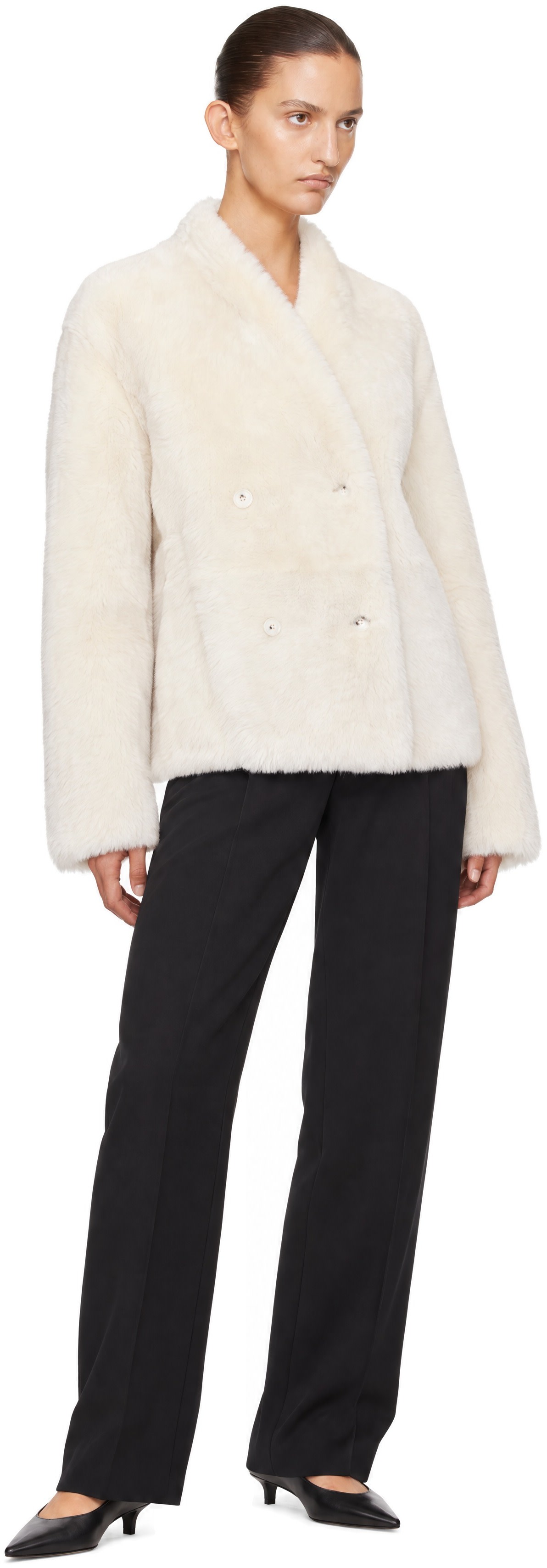 Loulou de Saison - Off-White Reversible Catherine Leather Jacket