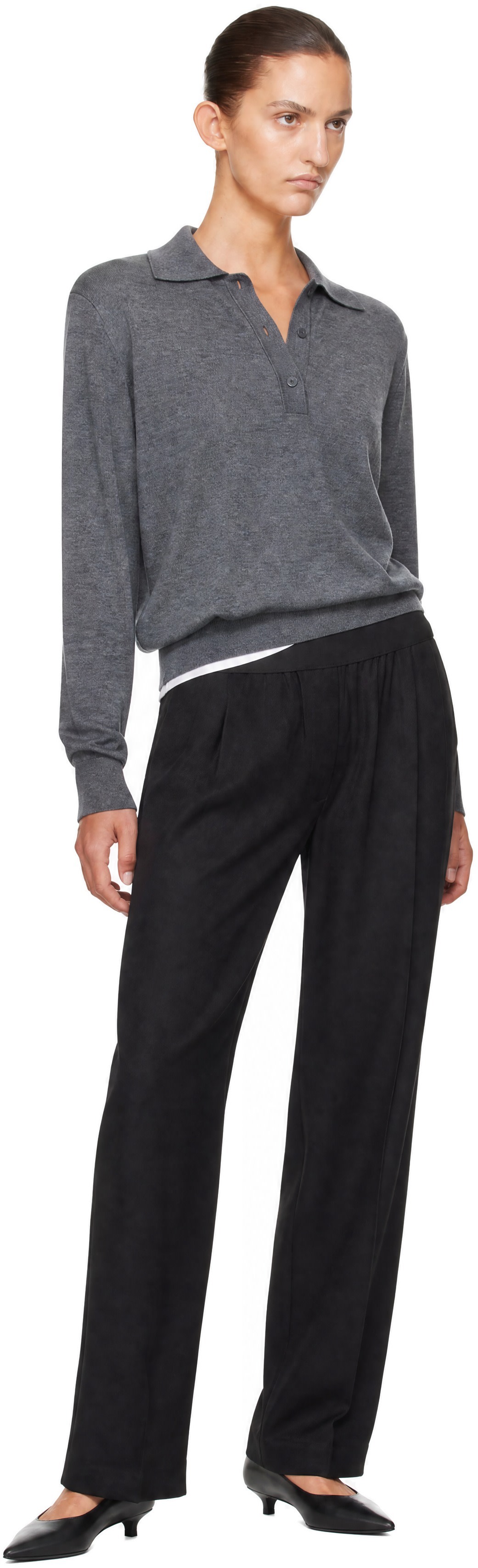 Loulou de Saison - Pantalon Dan noir à taille élastique