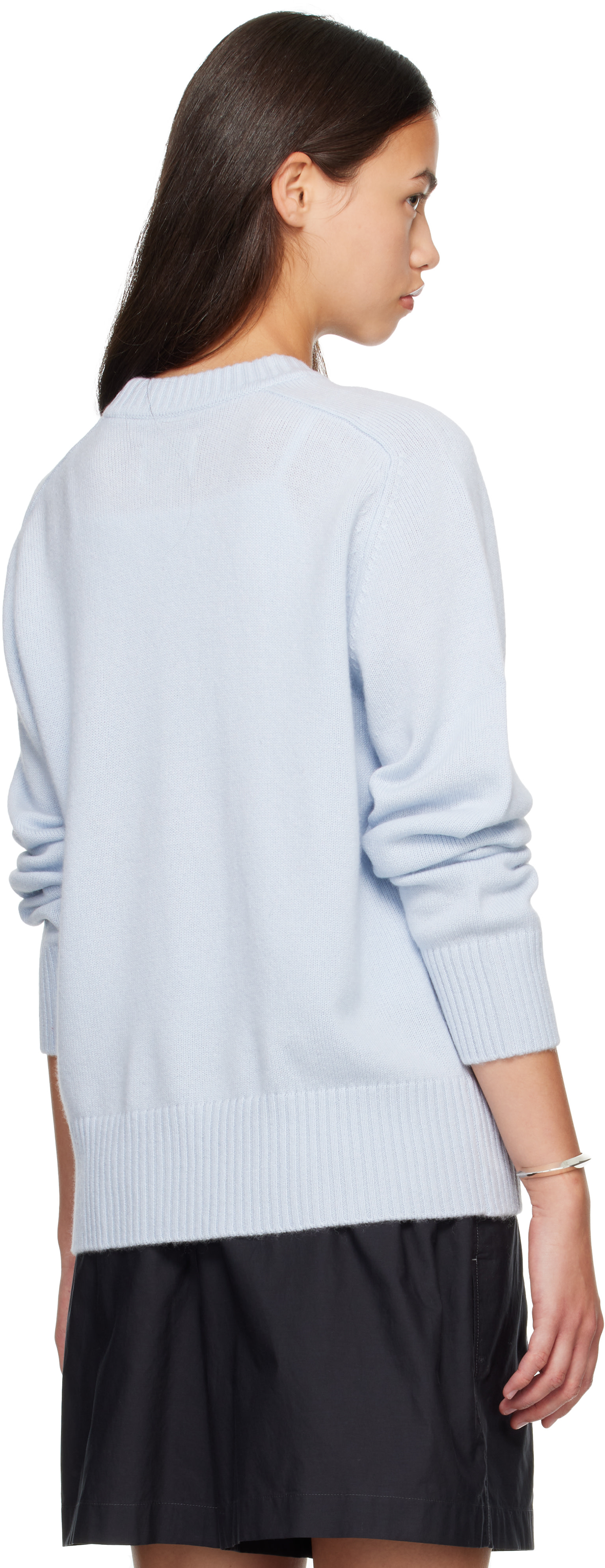 Loulou de Saison - Pull BALTRA bleu en cachemire à logo