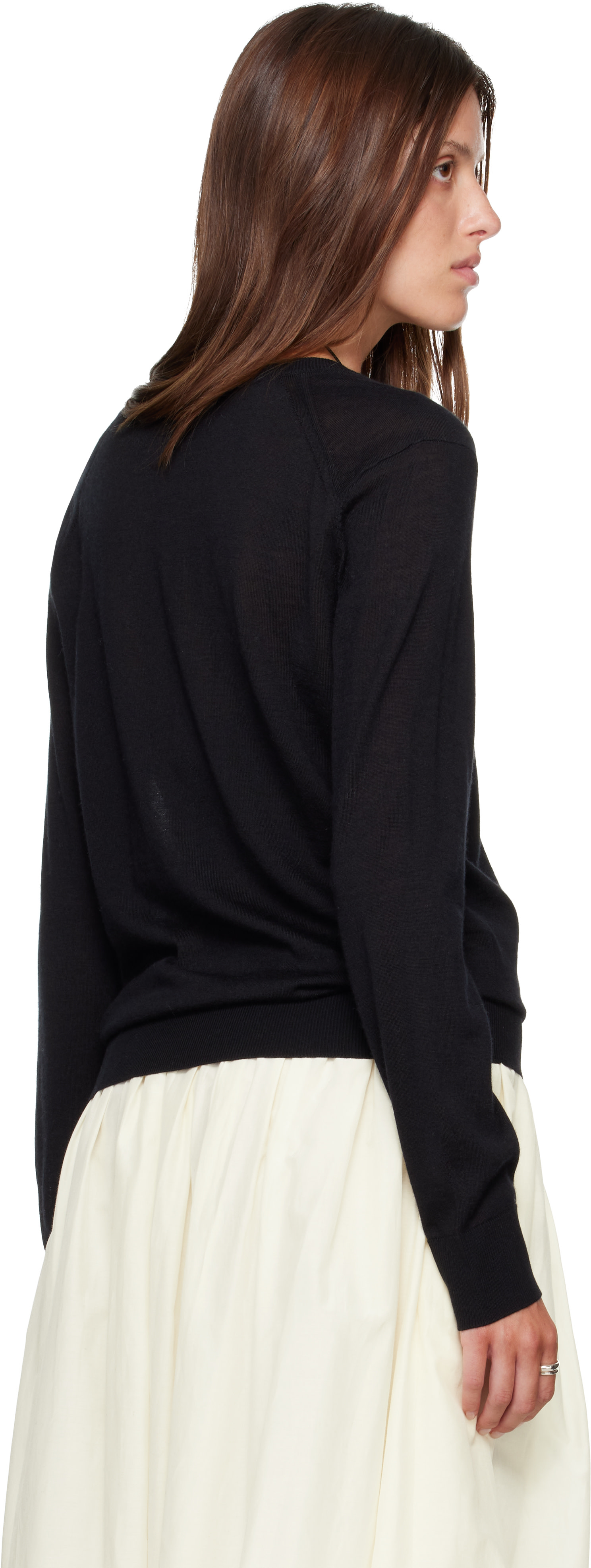 Loulou de Saison: Black JULIO LDS Fluid Cashmere Sweater | SSENSE