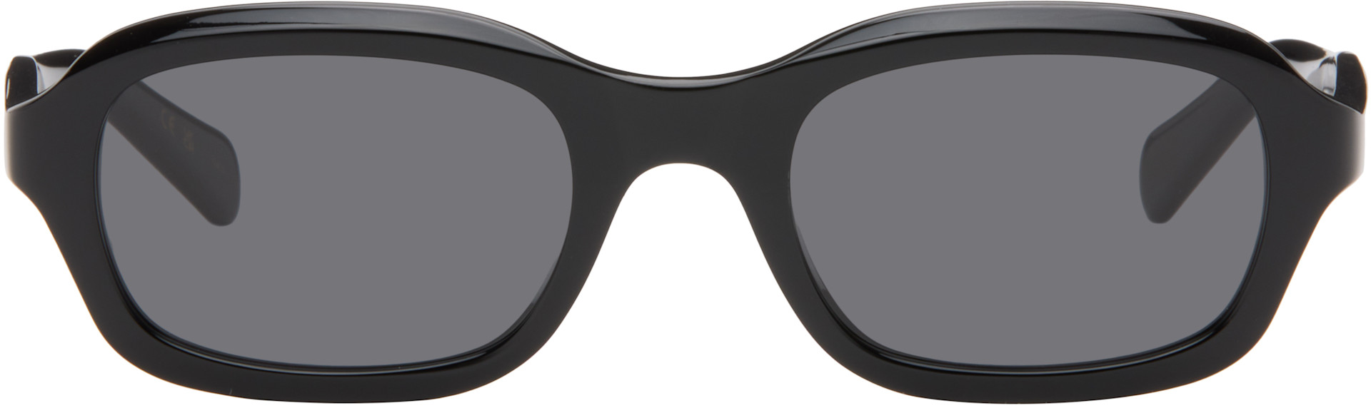 Valentino - Black Rectangular Acetate Sunglasses
