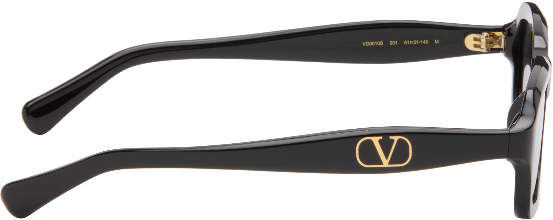 Valentino - Black Rectangular Acetate Sunglasses