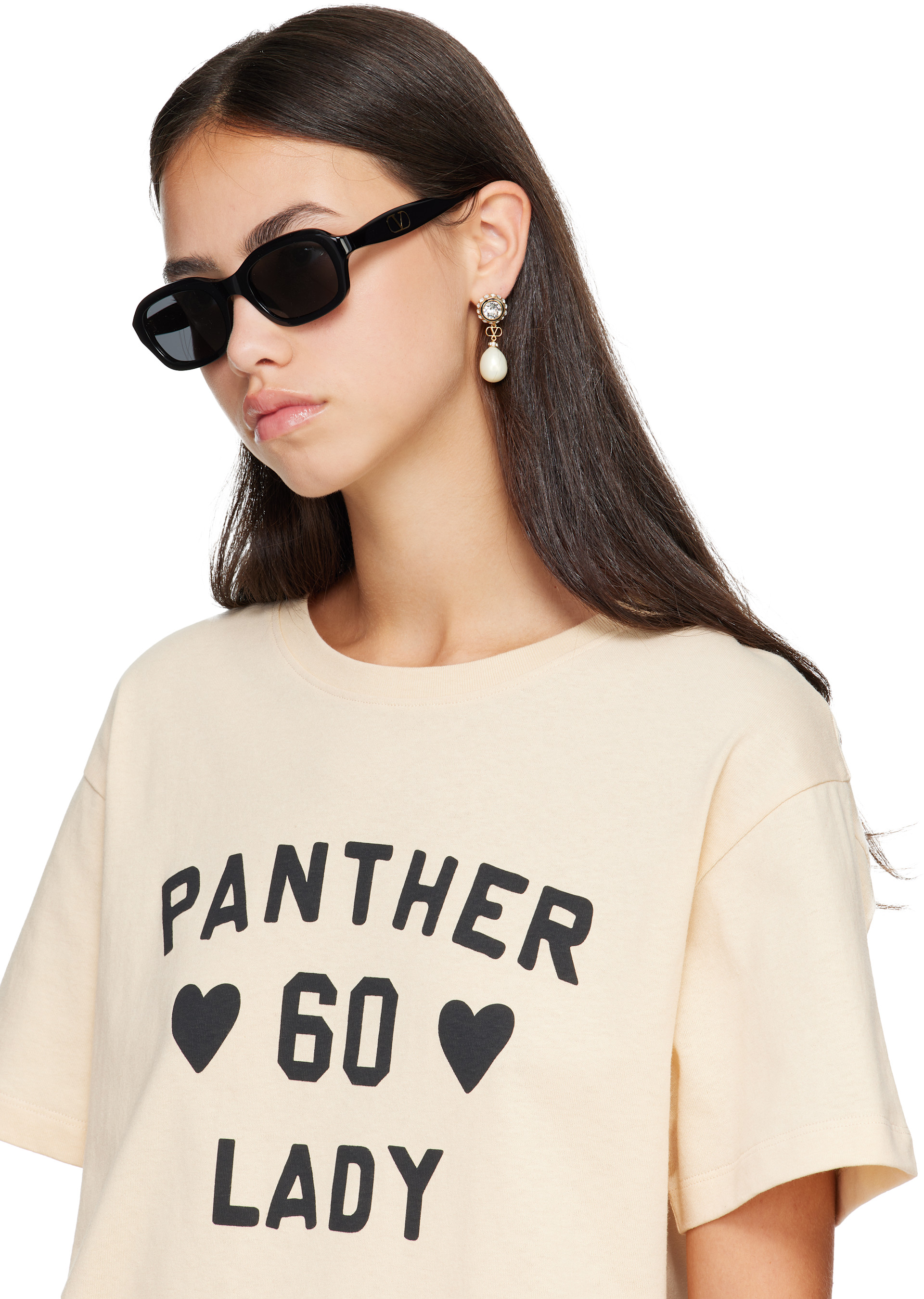 Valentino - Black Rectangular Acetate Sunglasses