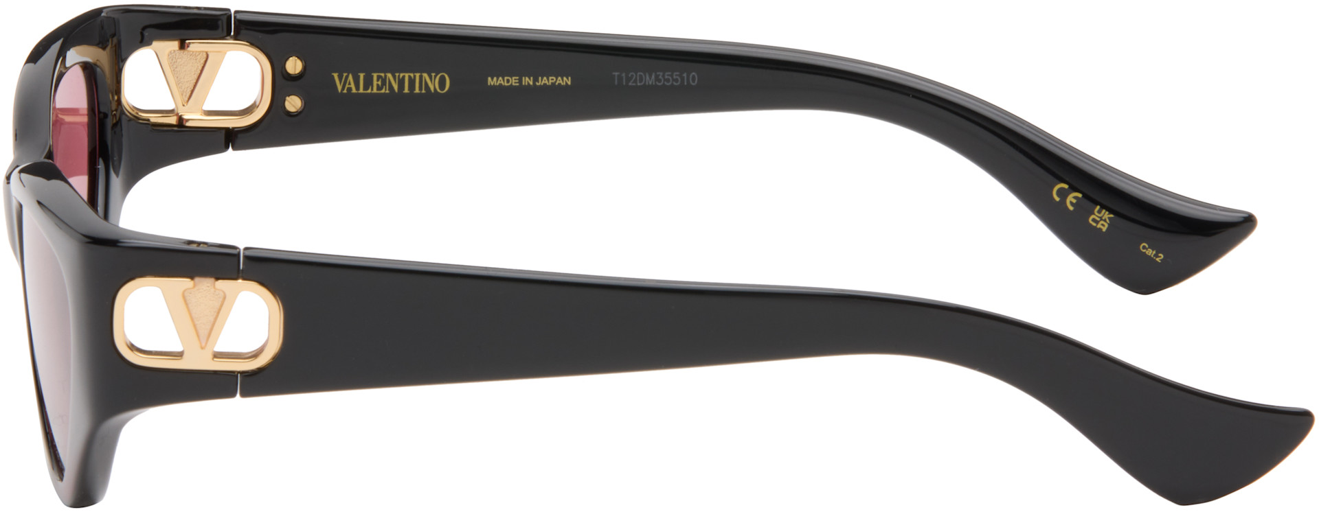 Valentino: Black Cat-Eye Acetate Sunglasses | SSENSE Canada