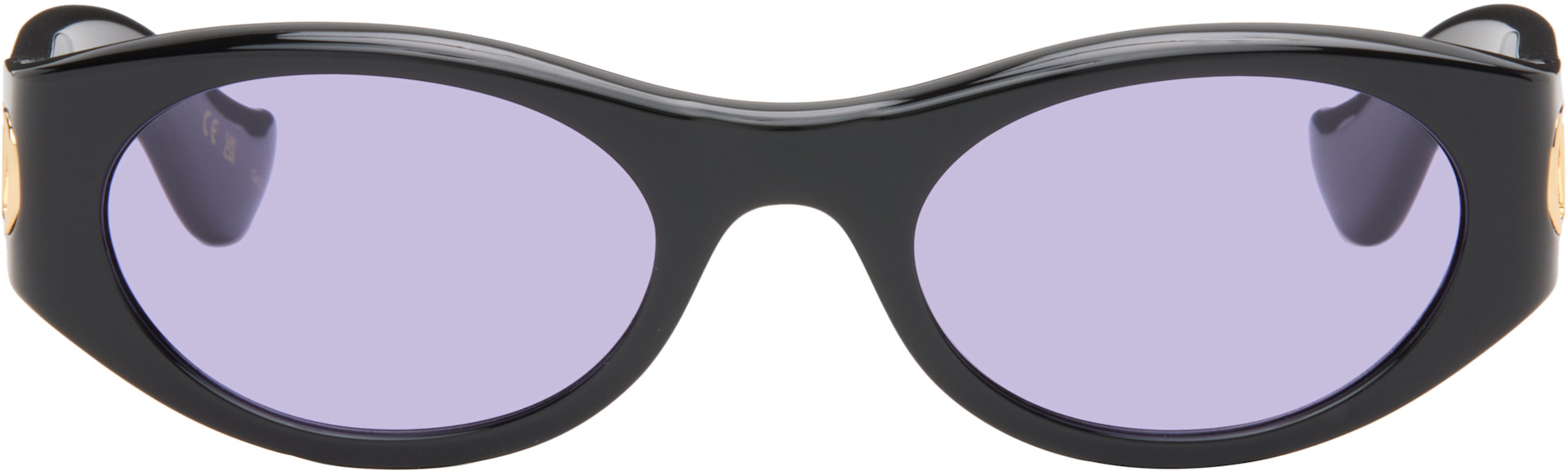 Valentino: Black Vain Light V Logo Sunglasses | SSENSE