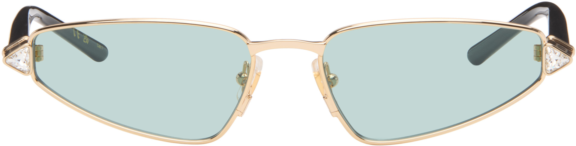 Valentino: Gold & Black Metal Cat-Eye Sunglasses | SSENSE