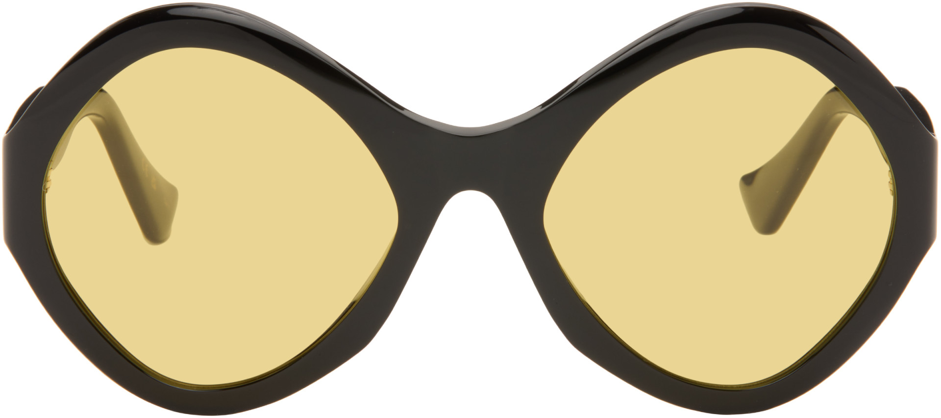 Valentino: Black Round Acetate Sunglasses | SSENSE