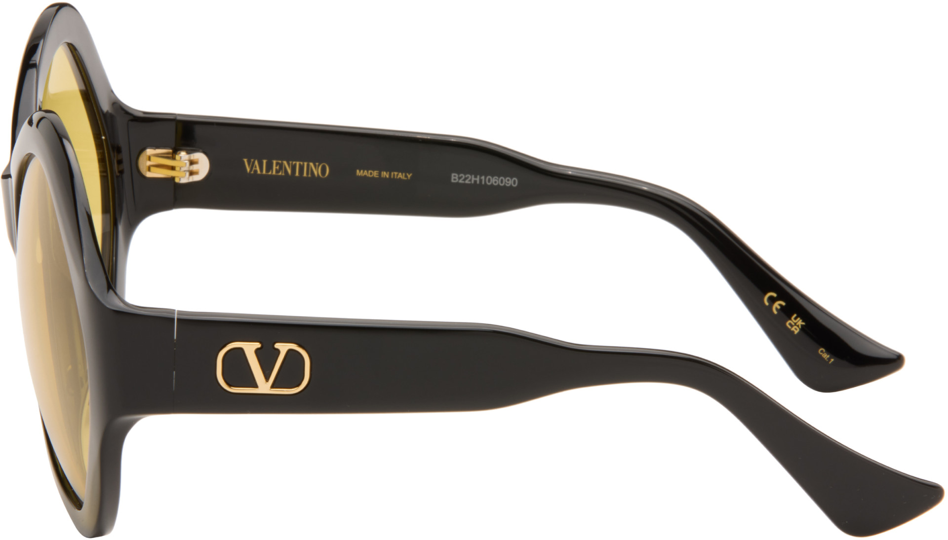 Velentino - サングラス Valentino: Black Round Acetate Sunglasses | SSENSE