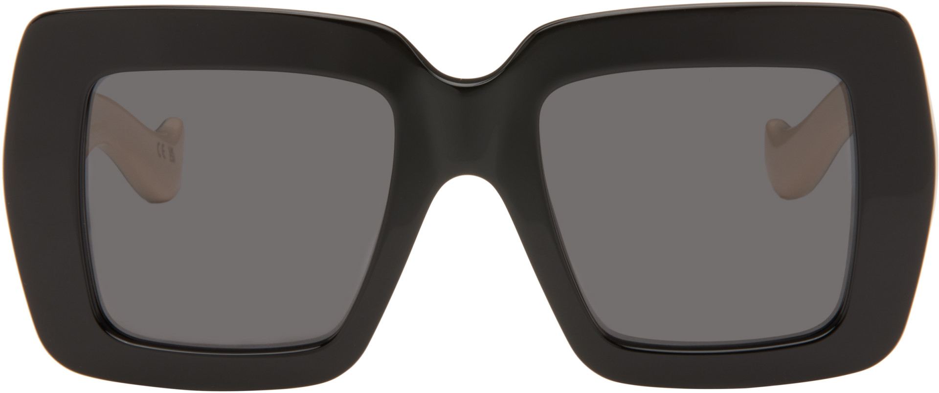 Valentino - Black Rectangular Acetate Sunglasses