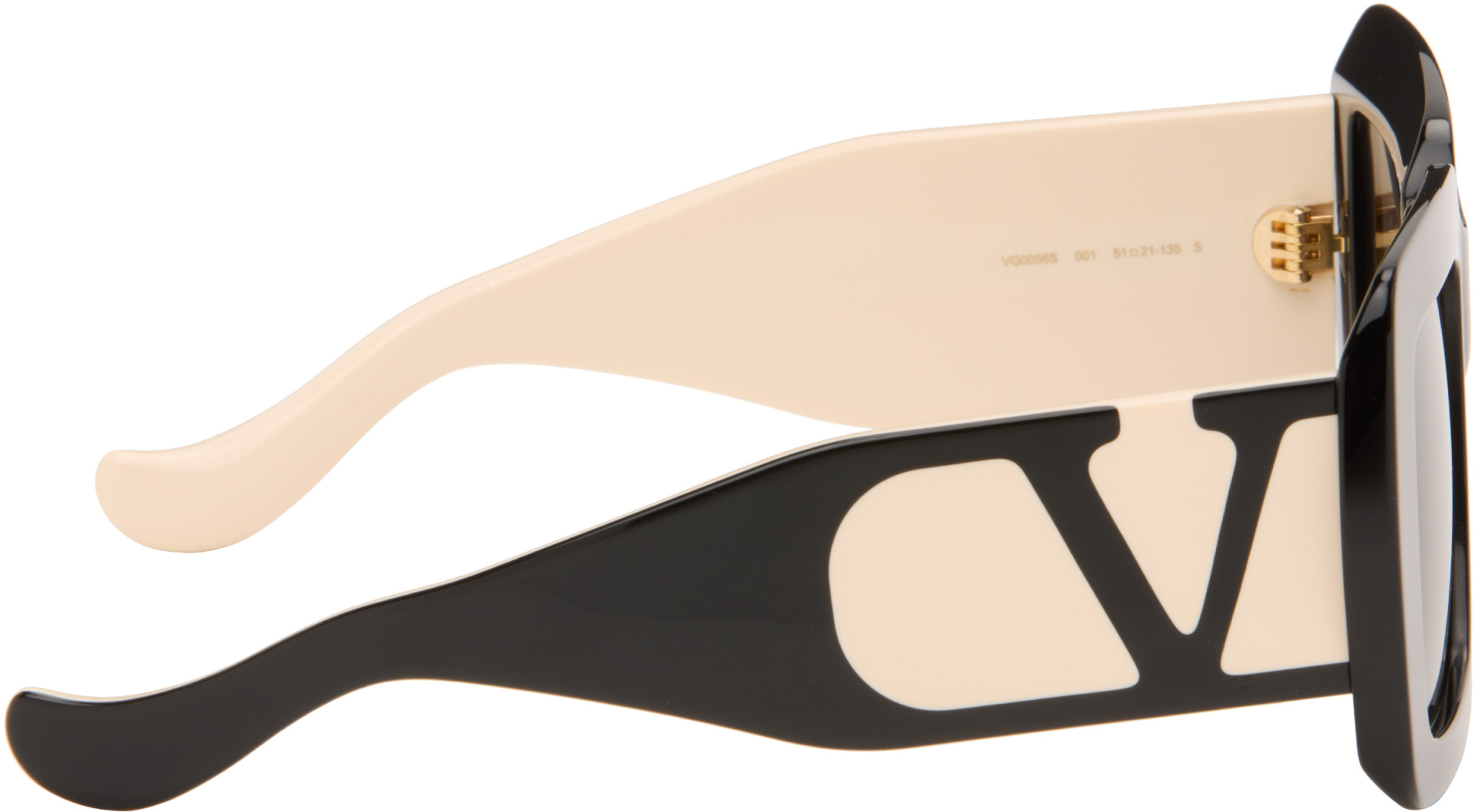 Valentino - Black Rectangular Acetate Sunglasses