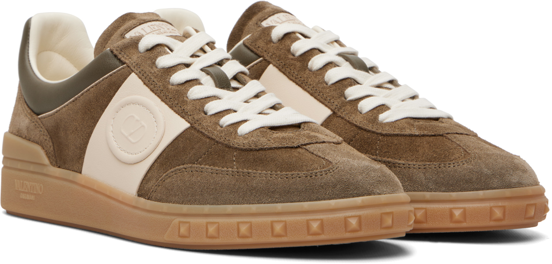Valentino Garavani: Khaki Upvillage Low Top Sneakers | SSENSE