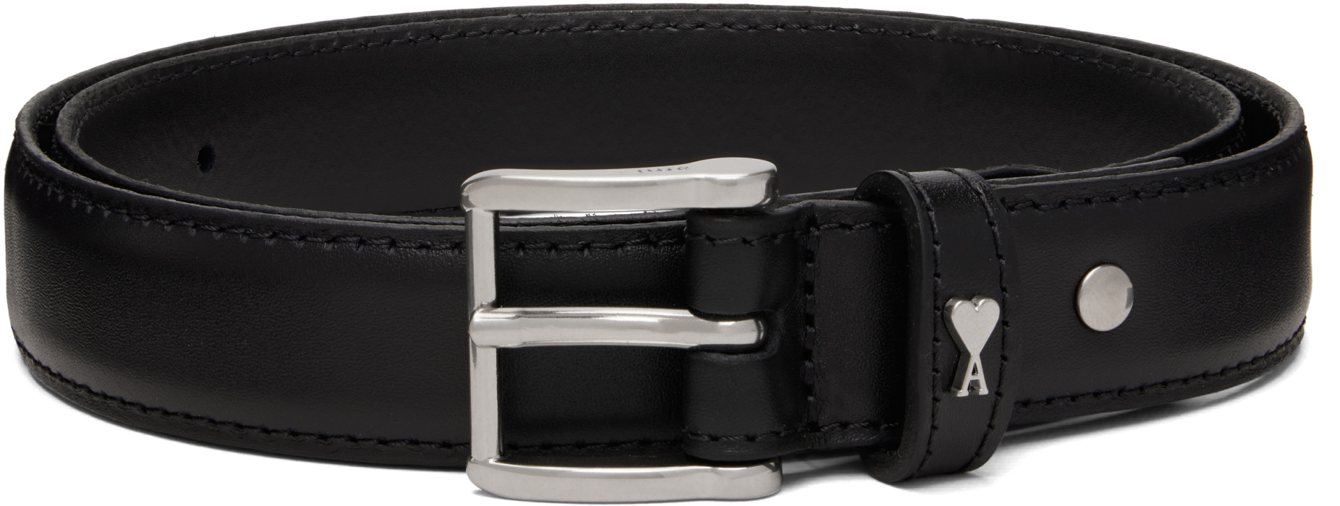 AMI Paris: Black Paris Paris Belt | SSENSE