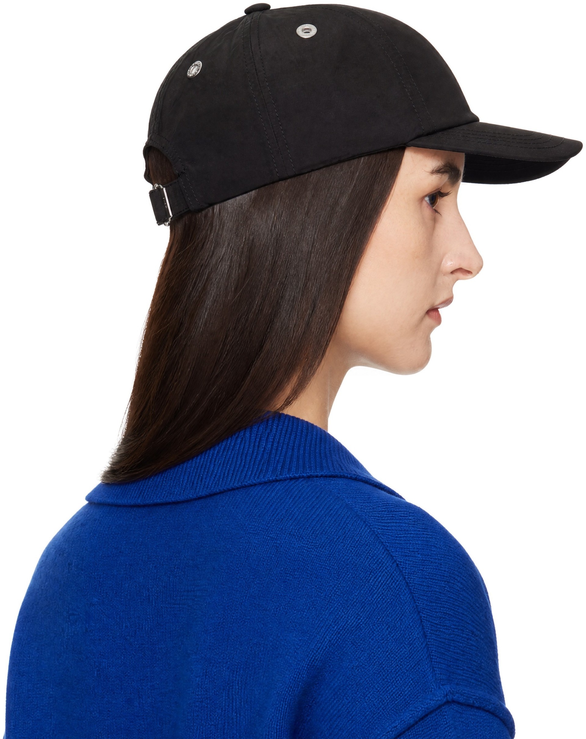 AMI PARIS スタッドキャップ ブラック ユニセックス AMI Paris: Black Nylon Cotton Ami de Coeur Stud Cap | SSENSE
