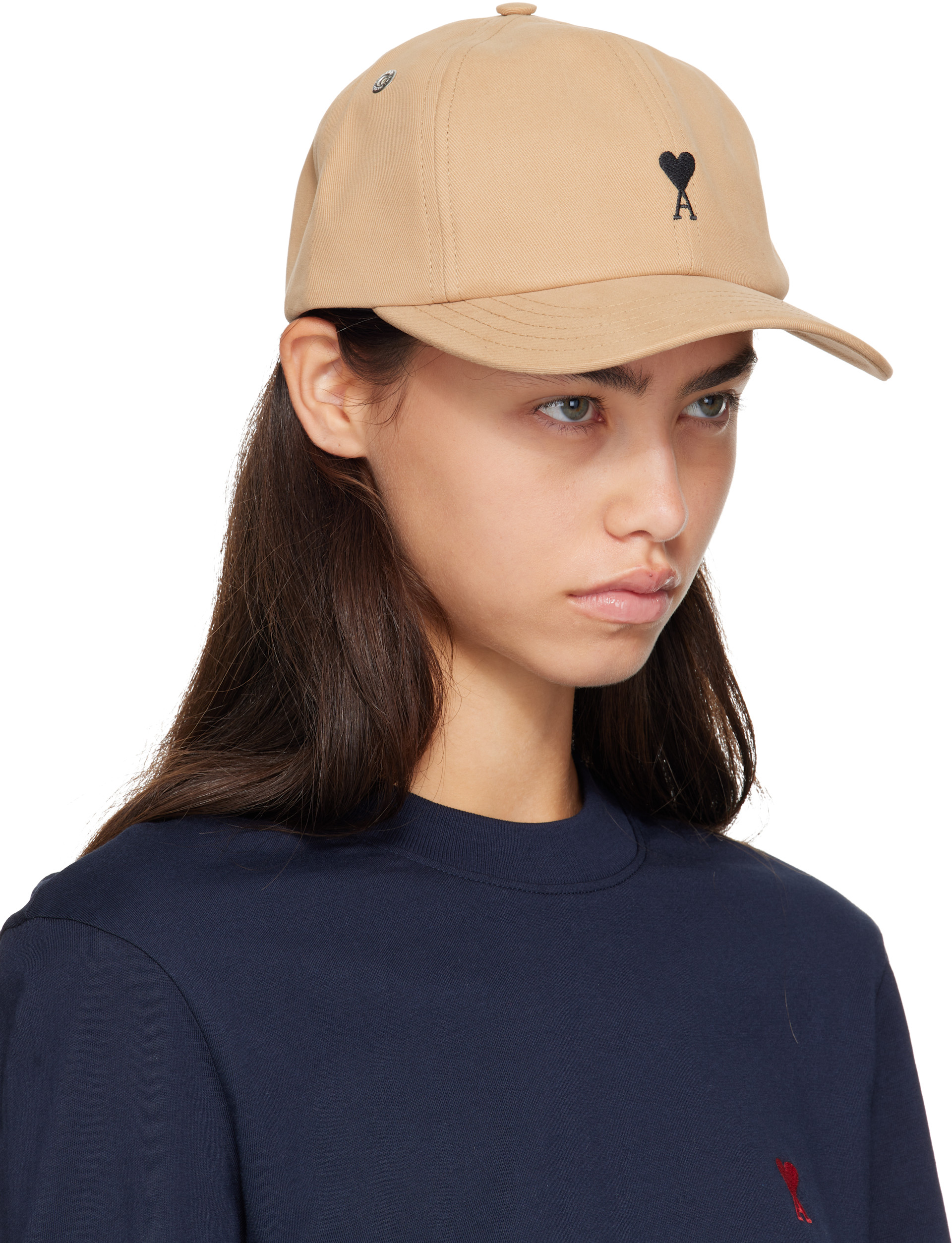 ami parisキャップ ベージュ アミパリス AMI Paris: ベージュ Ami de Coeur コットン キャップ | SSENSE 日本