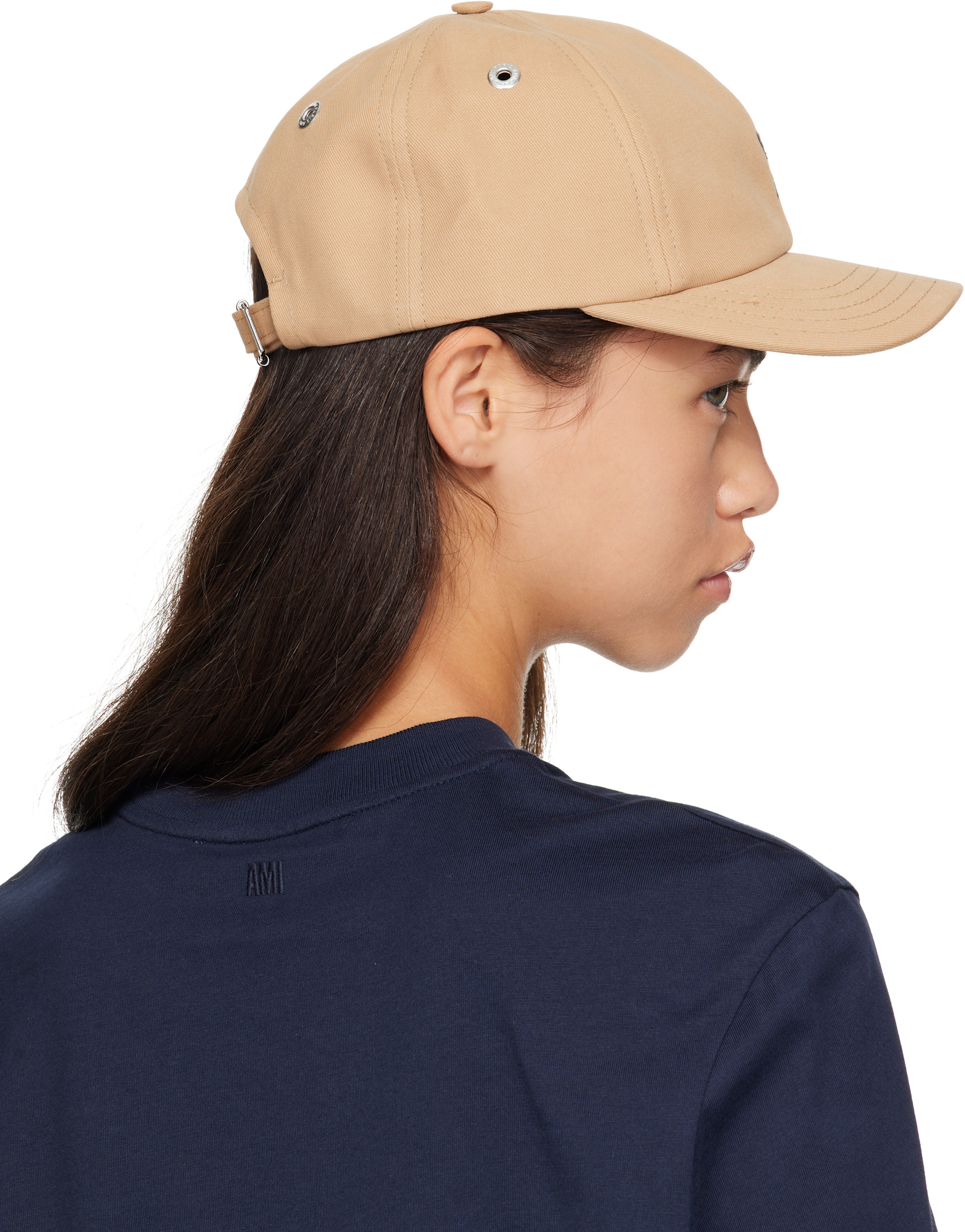 AMI Paris: ベージュ Ami de Coeur コットン キャップ | SSENSE 日本